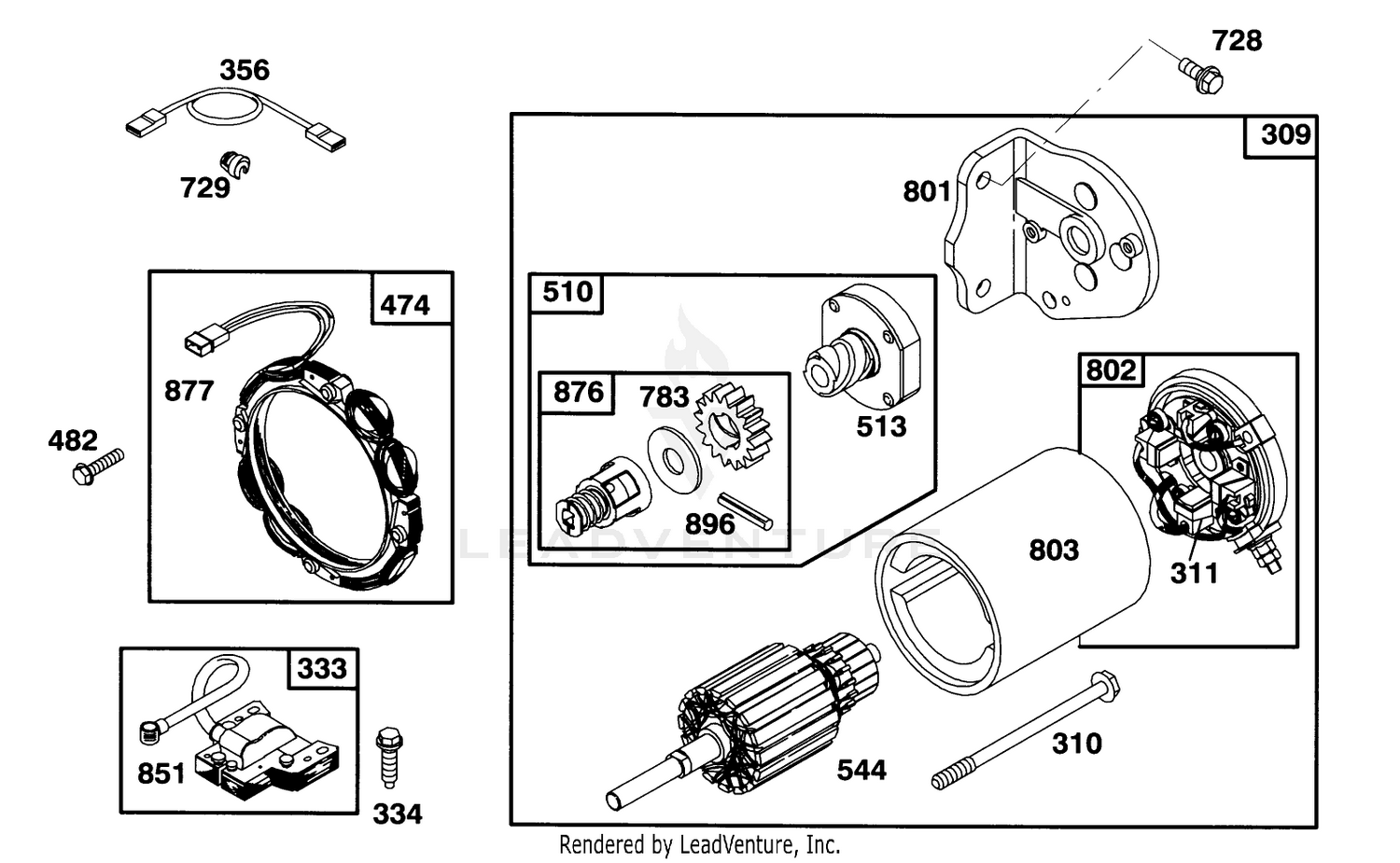 Engine Briggs  Stratton Model 254707-0128-01 7