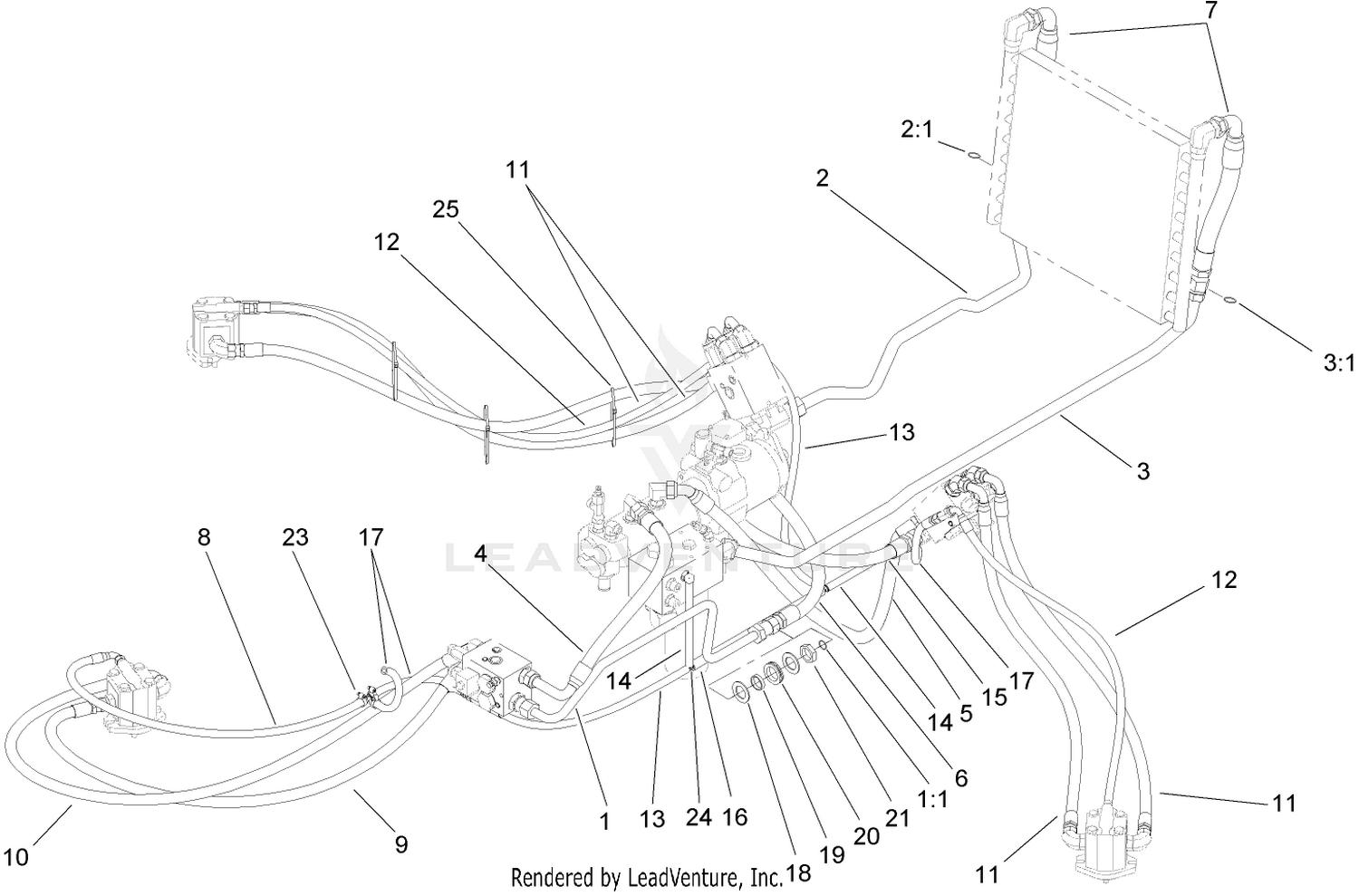 Power-Take-Off Hydraulic Plumbing Assembly