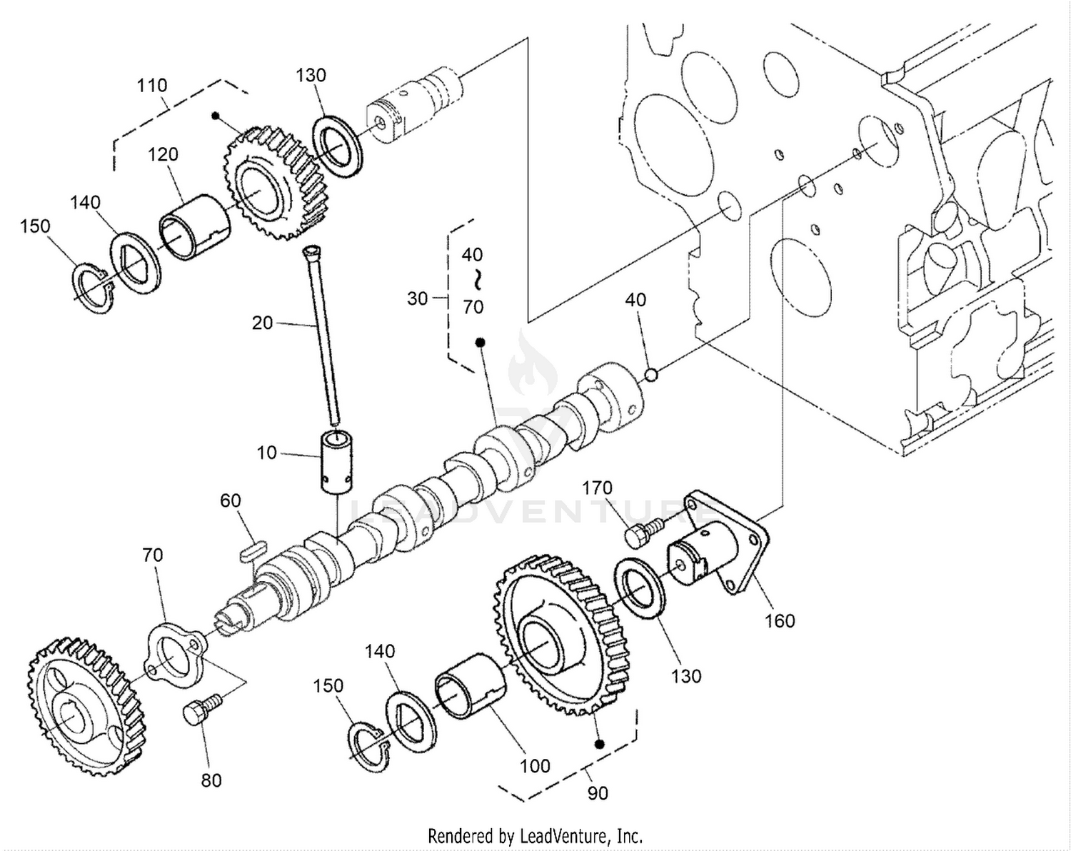 Crankshaft and Idle Gear Shaft Assembly