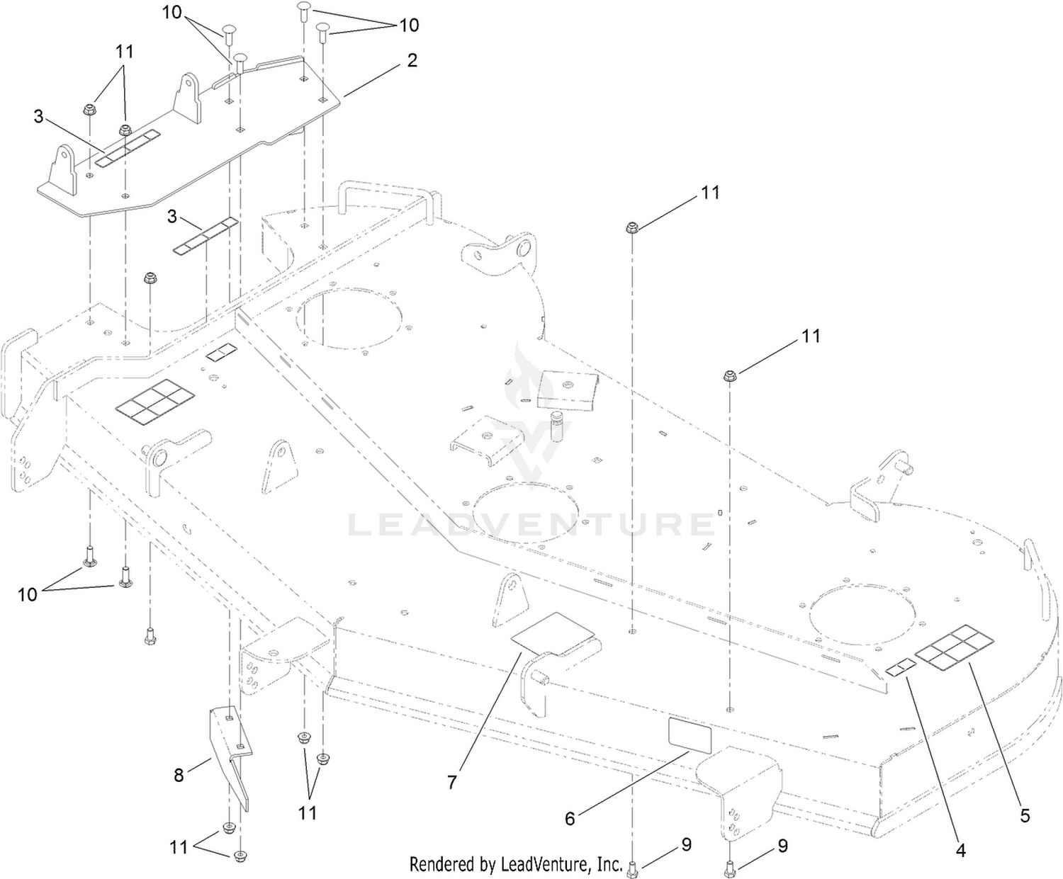 60 Inch Deck and Decal Assembly No. 119-3453