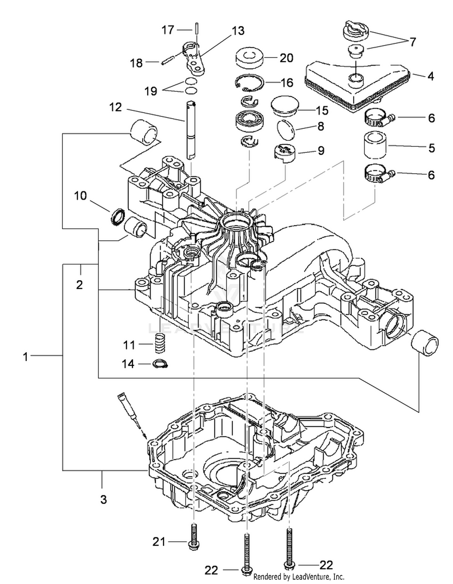 Transaxle Case Assembly  Transmission Assembly No. 114-3155