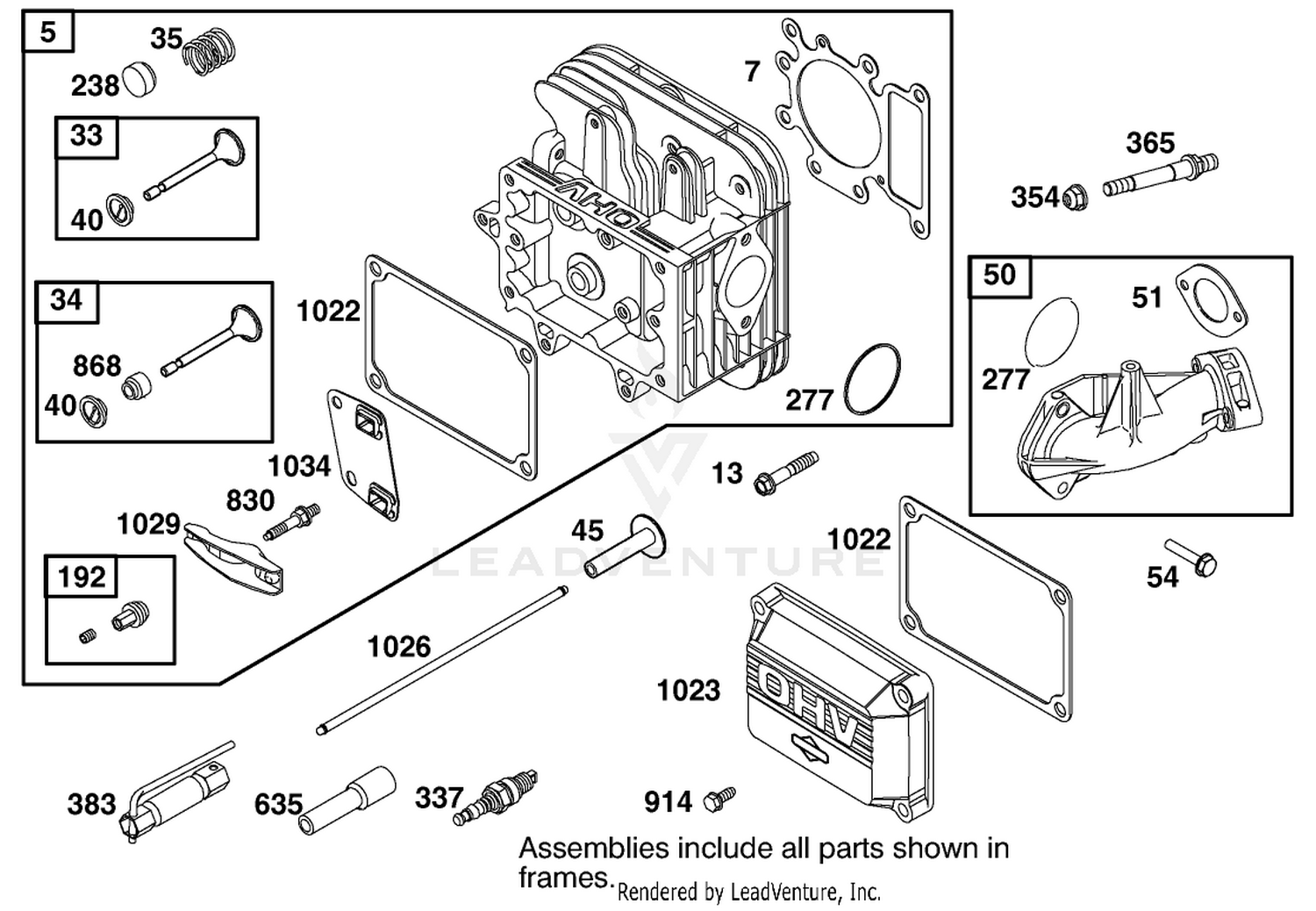 Cylinder Head Assembly Engine Briggs And Stratton Model 312777-0128-E1