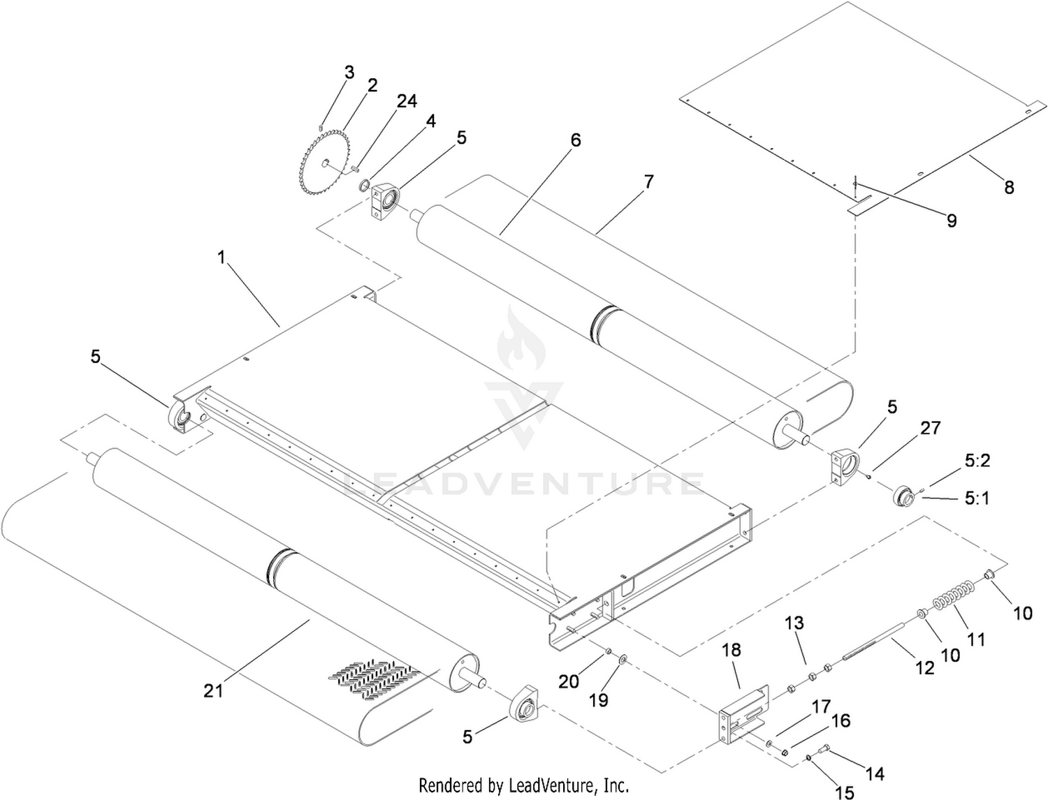 Slider Bed and Roller Assembly