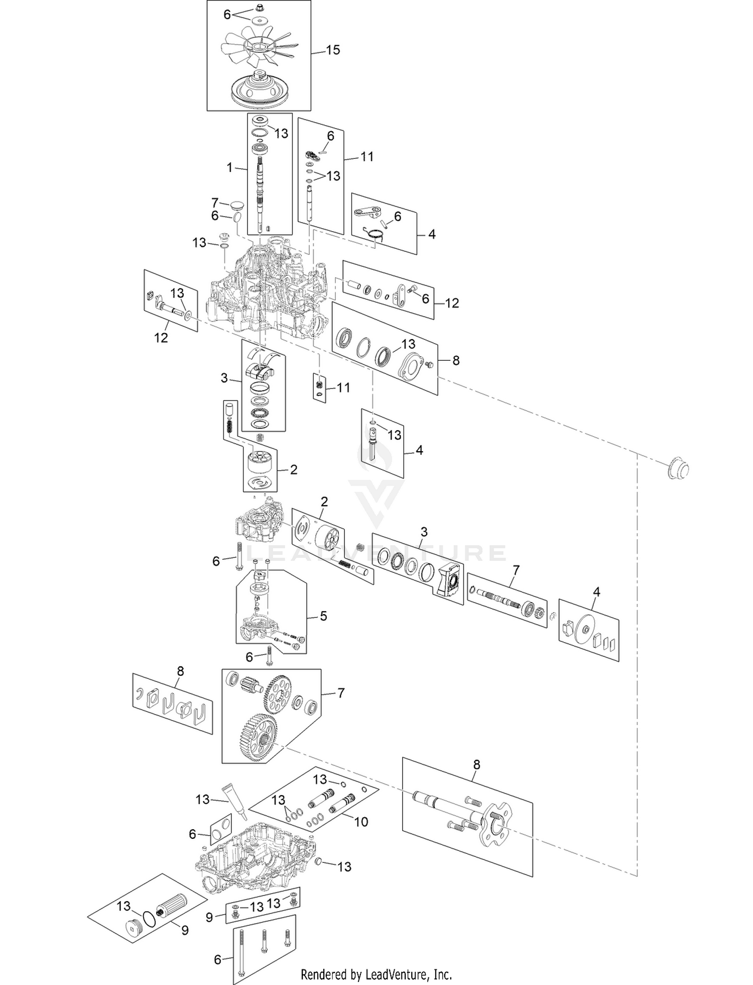 RH Transmission Assembly No. 138-9090