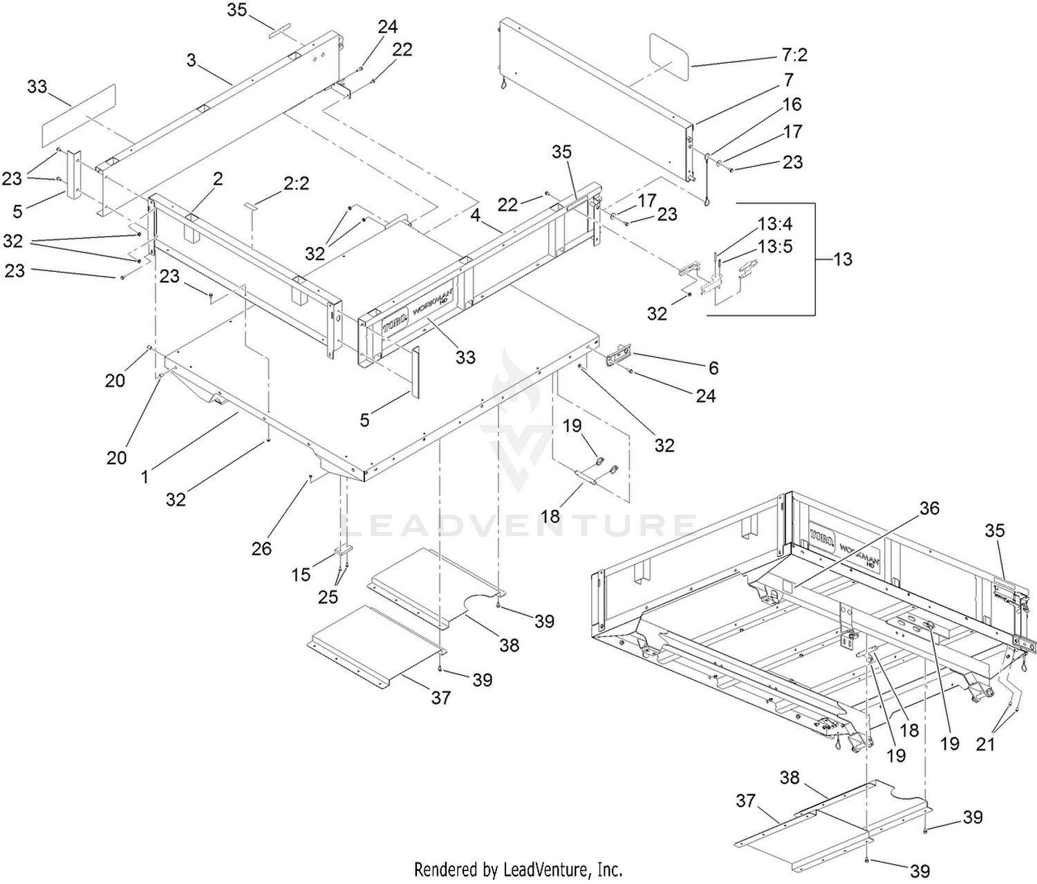 Full Bed and Side Panel Assembly
