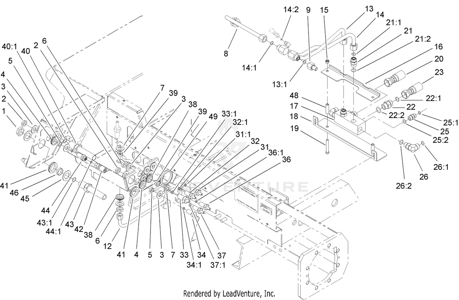 Forward and Reverse  Hydraulic Line Assembly