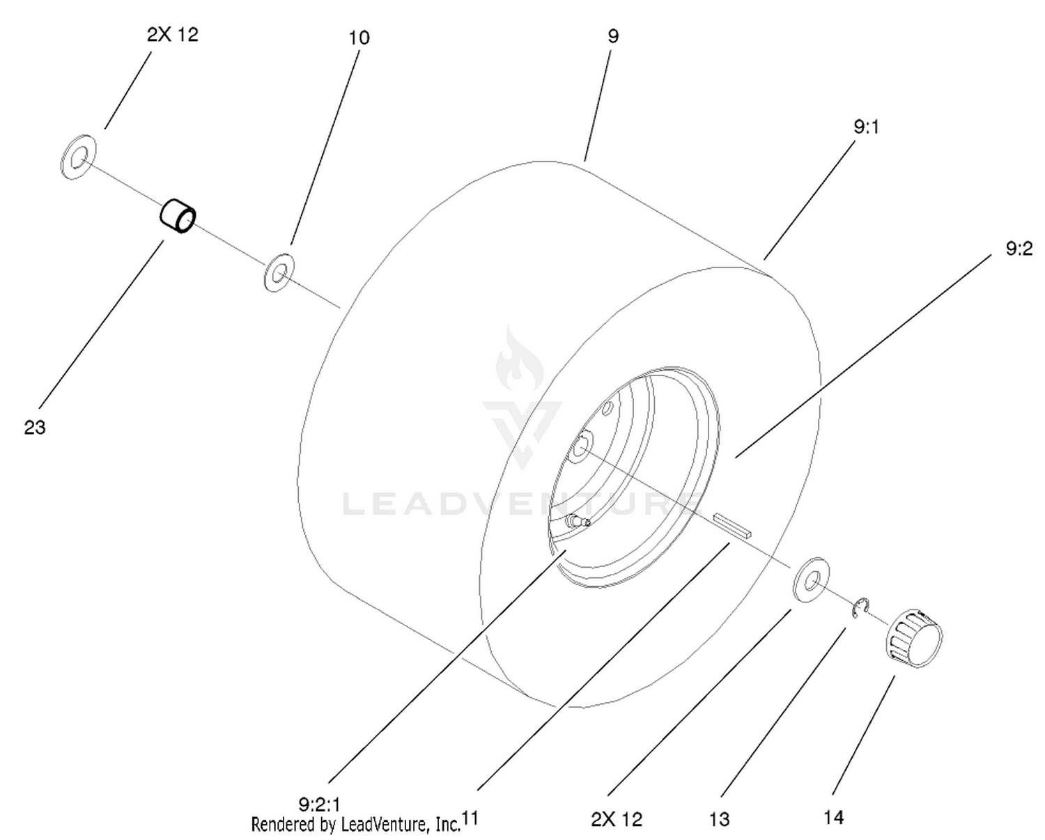 Rear Wheel  Tire Assembly