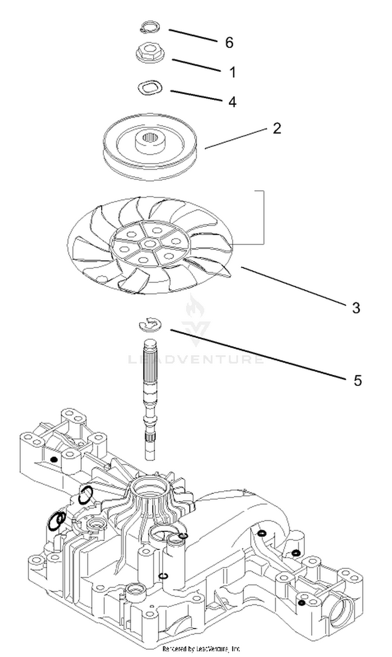 Fan Pulley Assembly  Transmission Assembly No. 104-2889