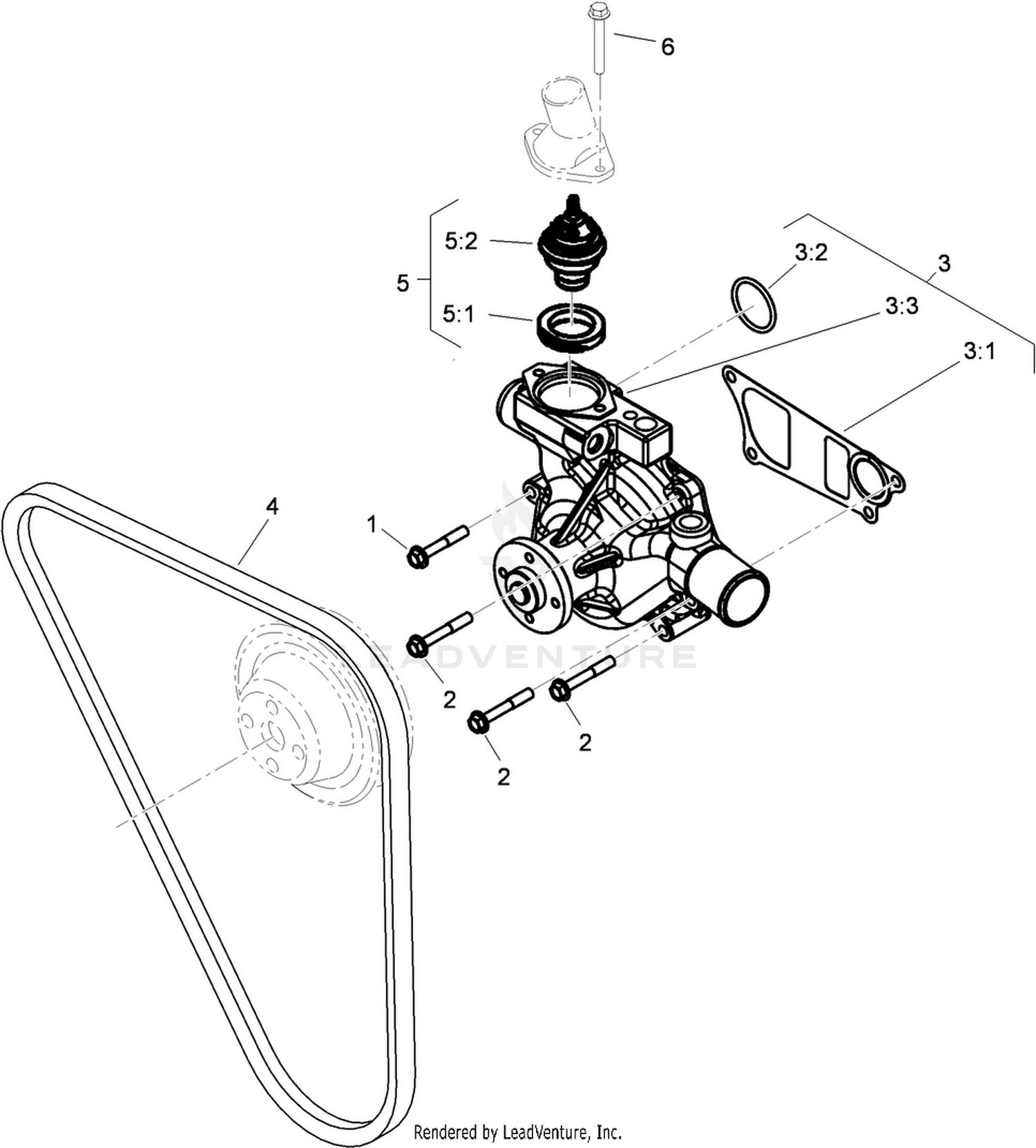 Engine Water Pump and Thermostat Assembly