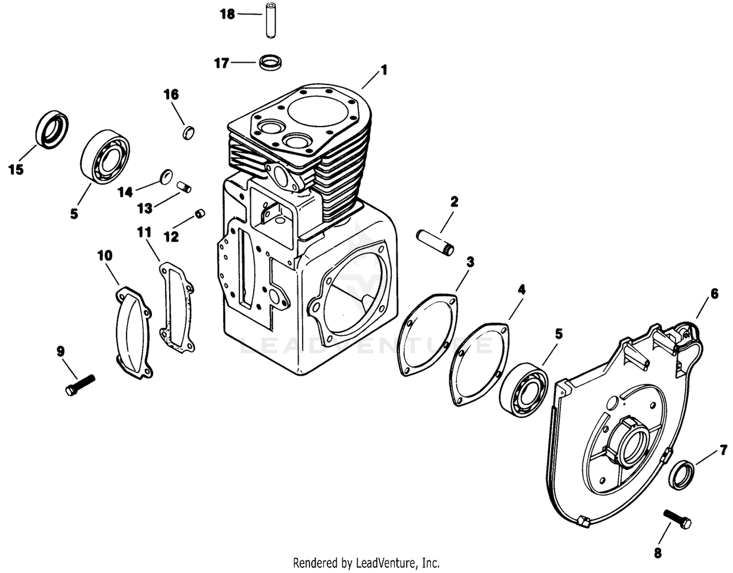 Crankcase-Engine Assembly-Kohler Model M16s-711533