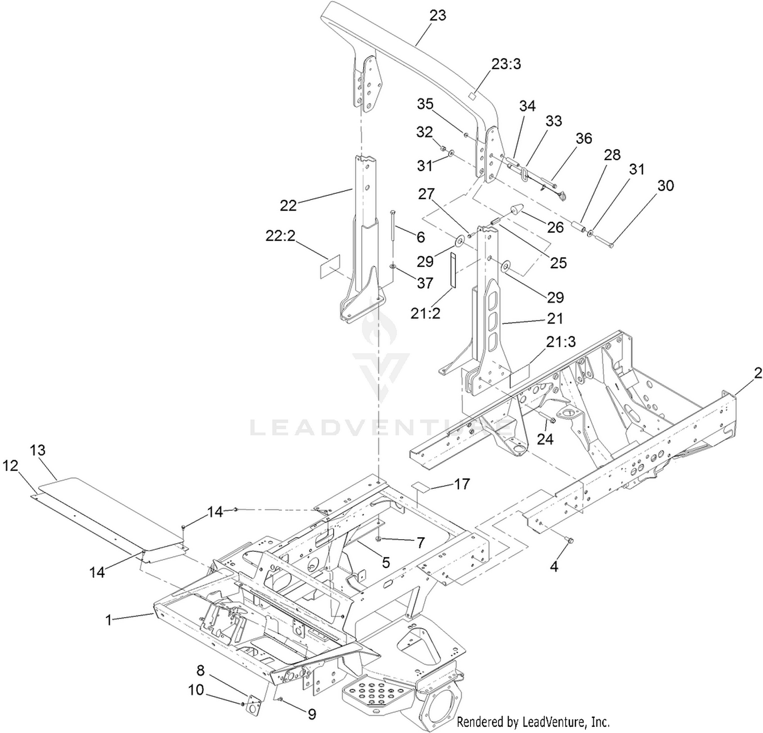 Frame and Roll-Over Protection System Assembly