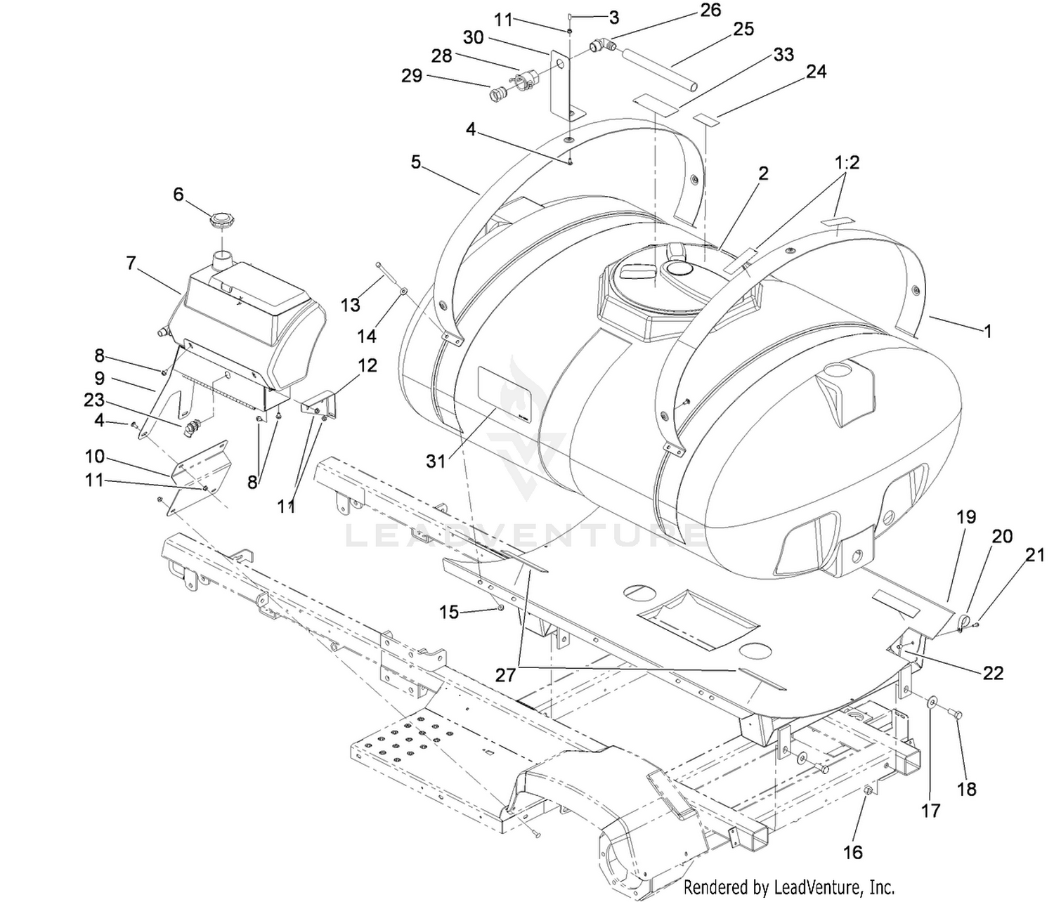 Fresh Water and Spray Tank Assembly