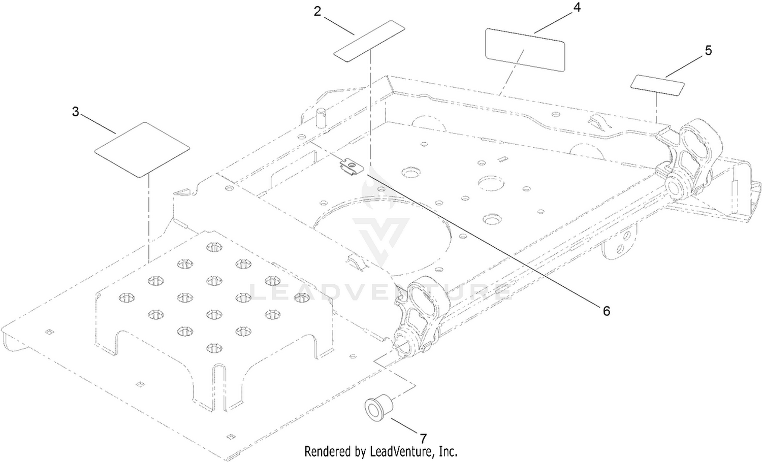 Left Front Deck and Decal Assembly No. 110-5917