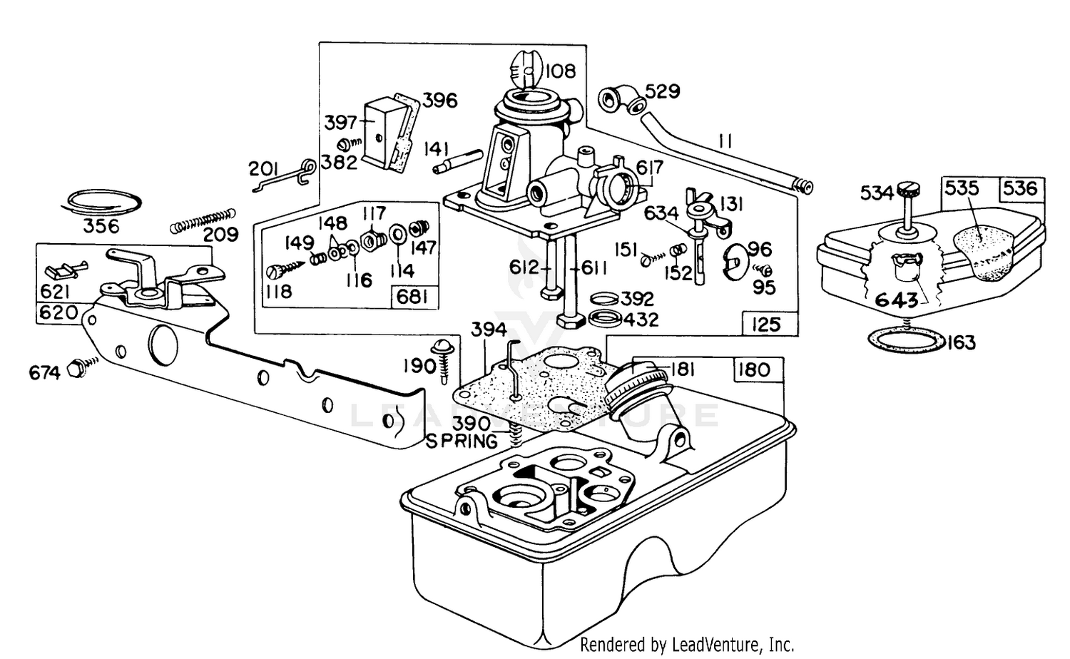 Carburetor Assembly-Engine Briggs  Stratton Model No. 92908-1841-01