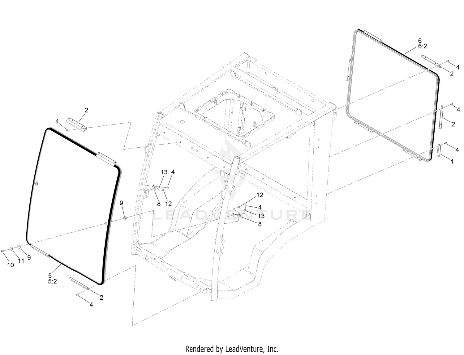 Front and Rear Glass Assembly
