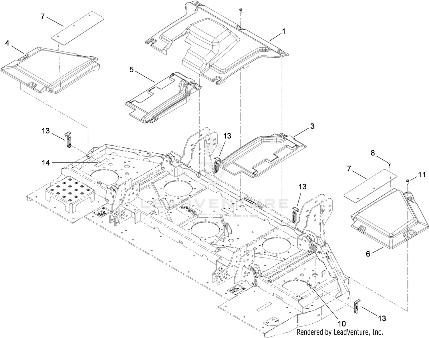 Center Deck  Belt Cover Assembly