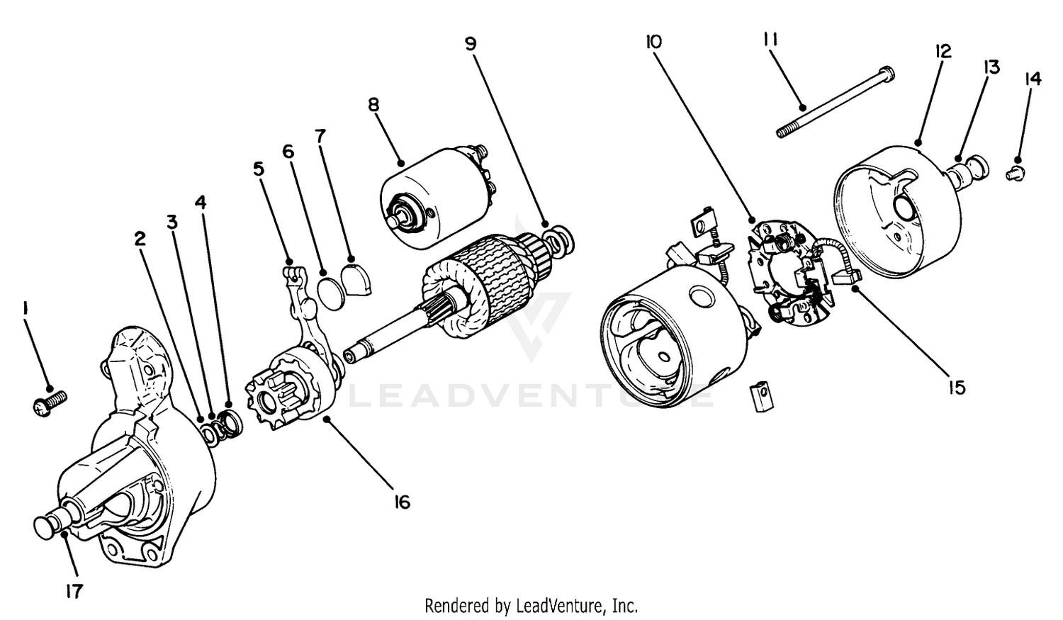 Engine, Onan Model No. B48g-Ga020 Type No. 4348g Starter Motor