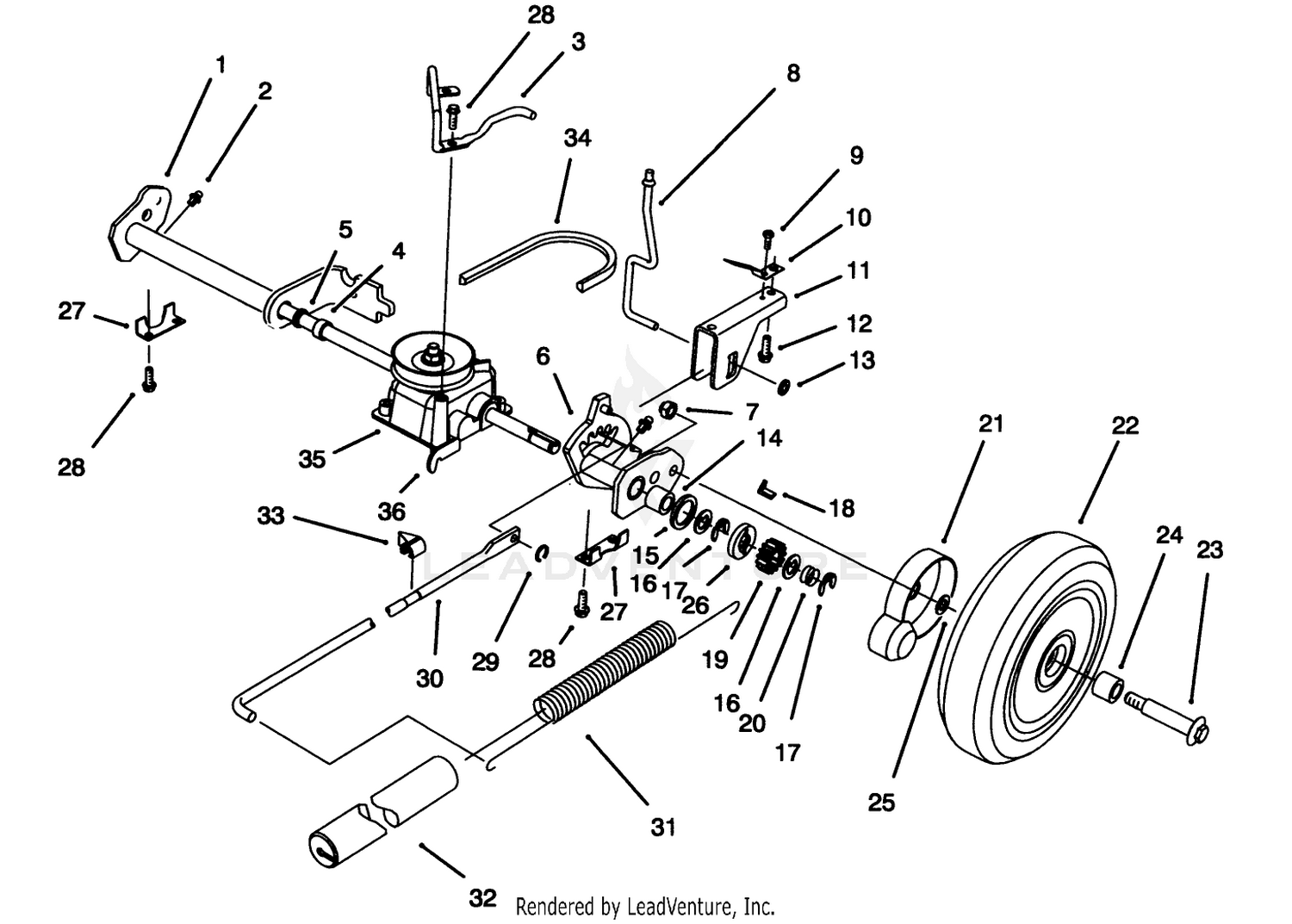 S.p. Rear Axle Assembly (model No. 20909bc Only)