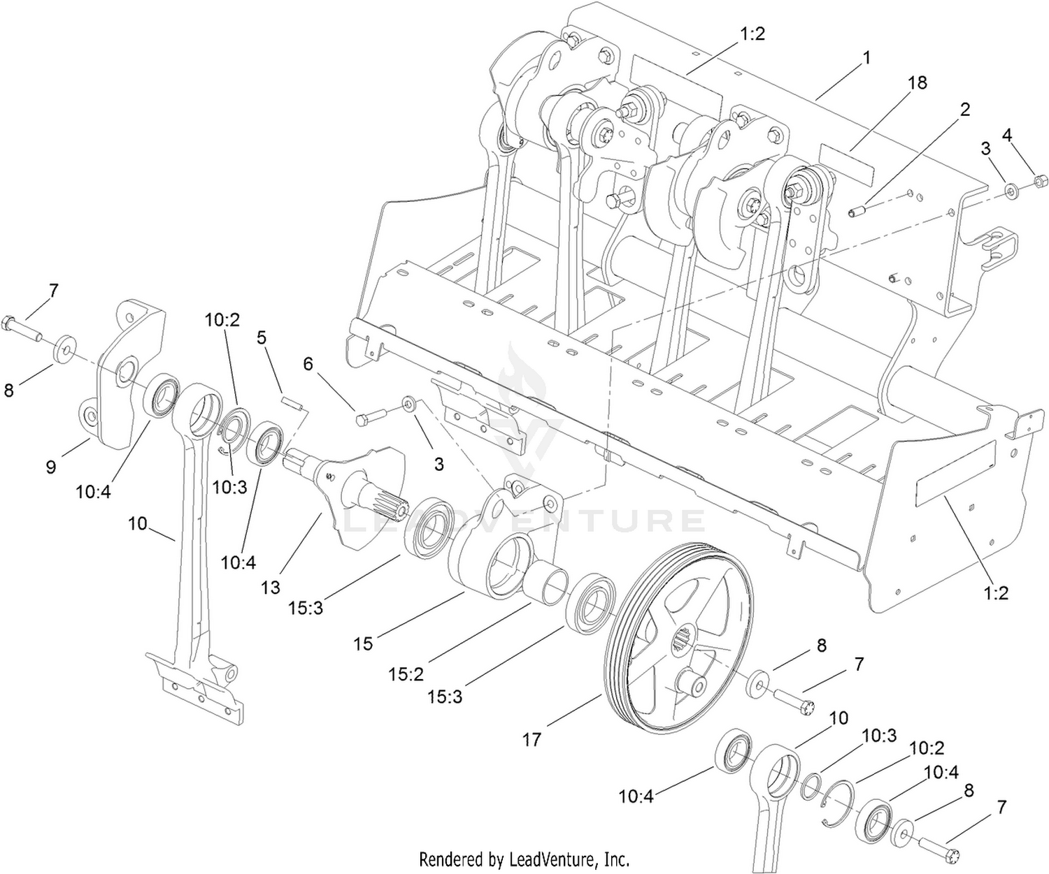 Coring Head Crank No. 1 and 2 Assembly