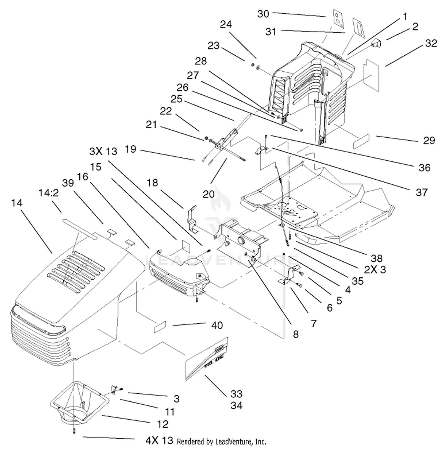 Hood and Tower Assembly