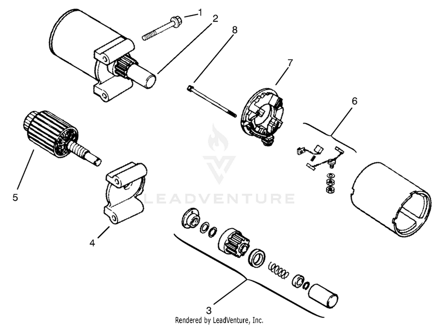 Starting System Assembly Assembly Kohler Models Cv460s-26505 And Cv460s-26506