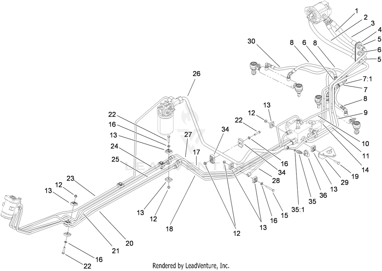Steering Hydraulic Plumbing Assembly