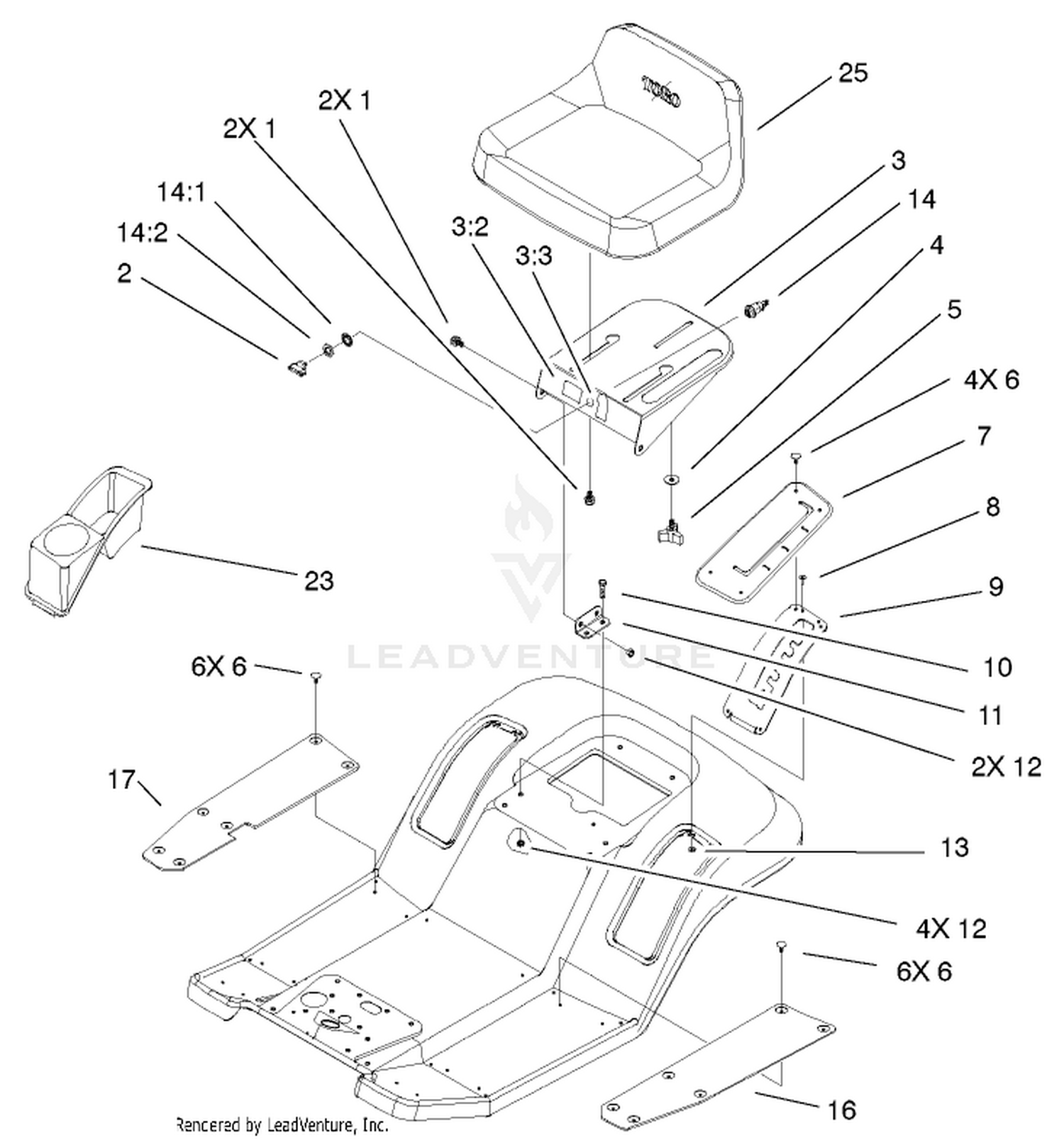 Rear Body  Seat Assembly