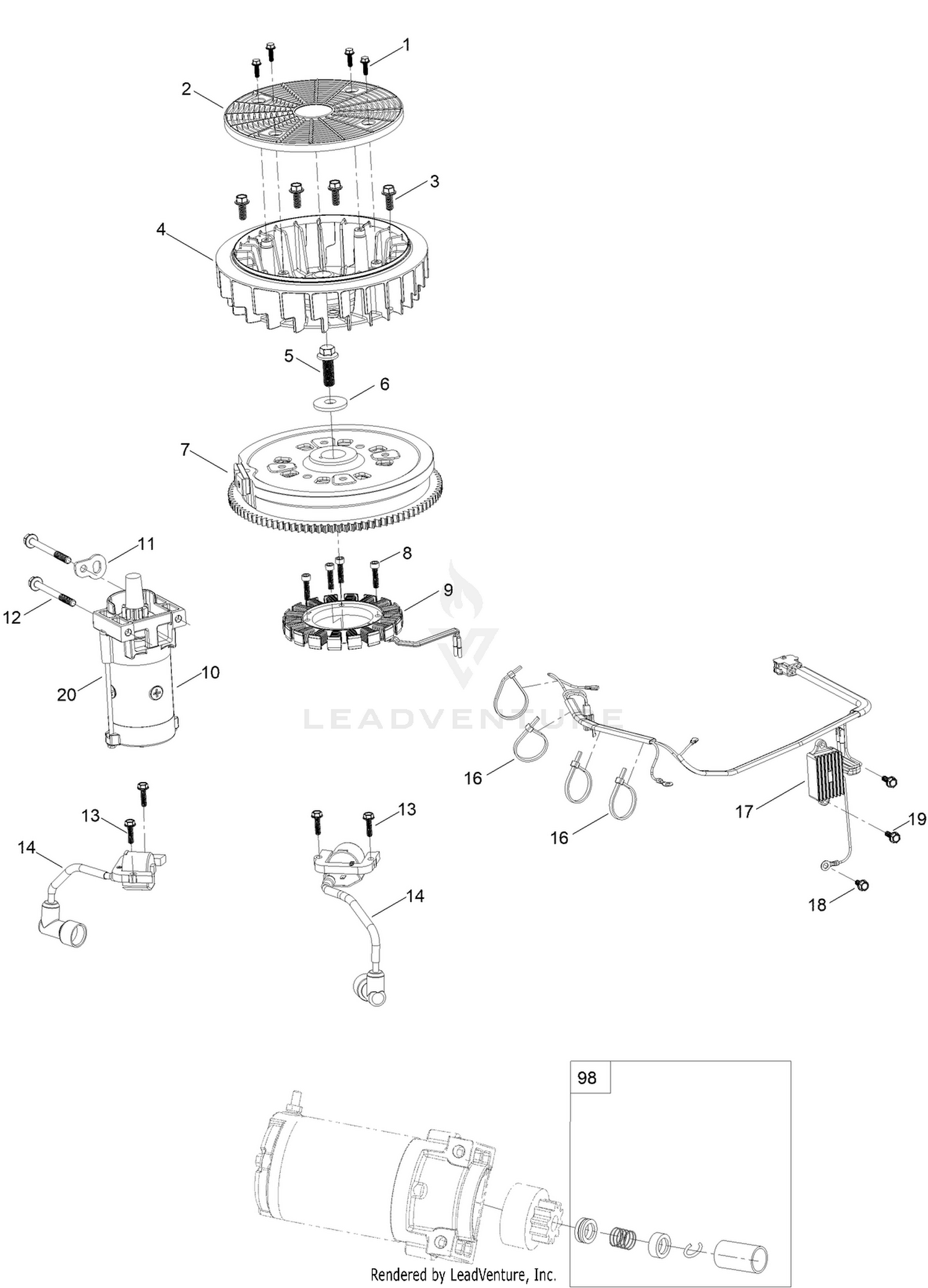 Ignition and Cooling Fan Assembly