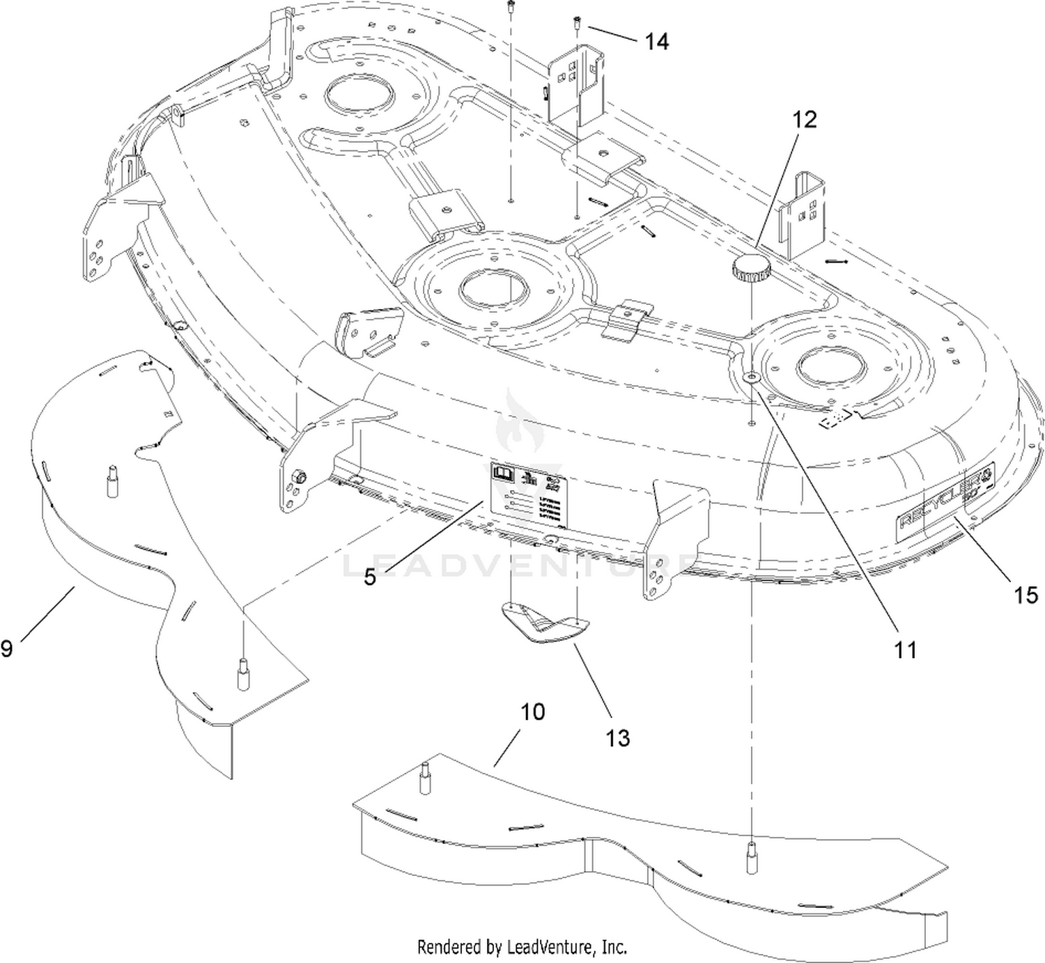 50 Inch Deck Recycler Assembly