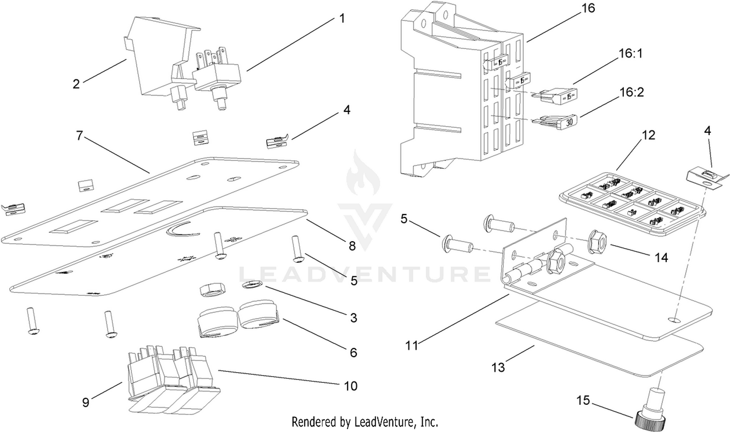Switchplate and Fuse Block Cover  Cab Assembly