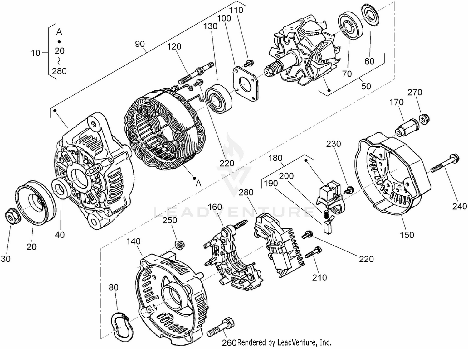 Alternator Components Assembly