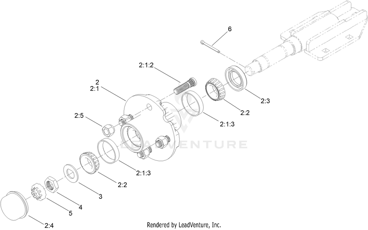 Hub and Axle Assembly No. 144-3630