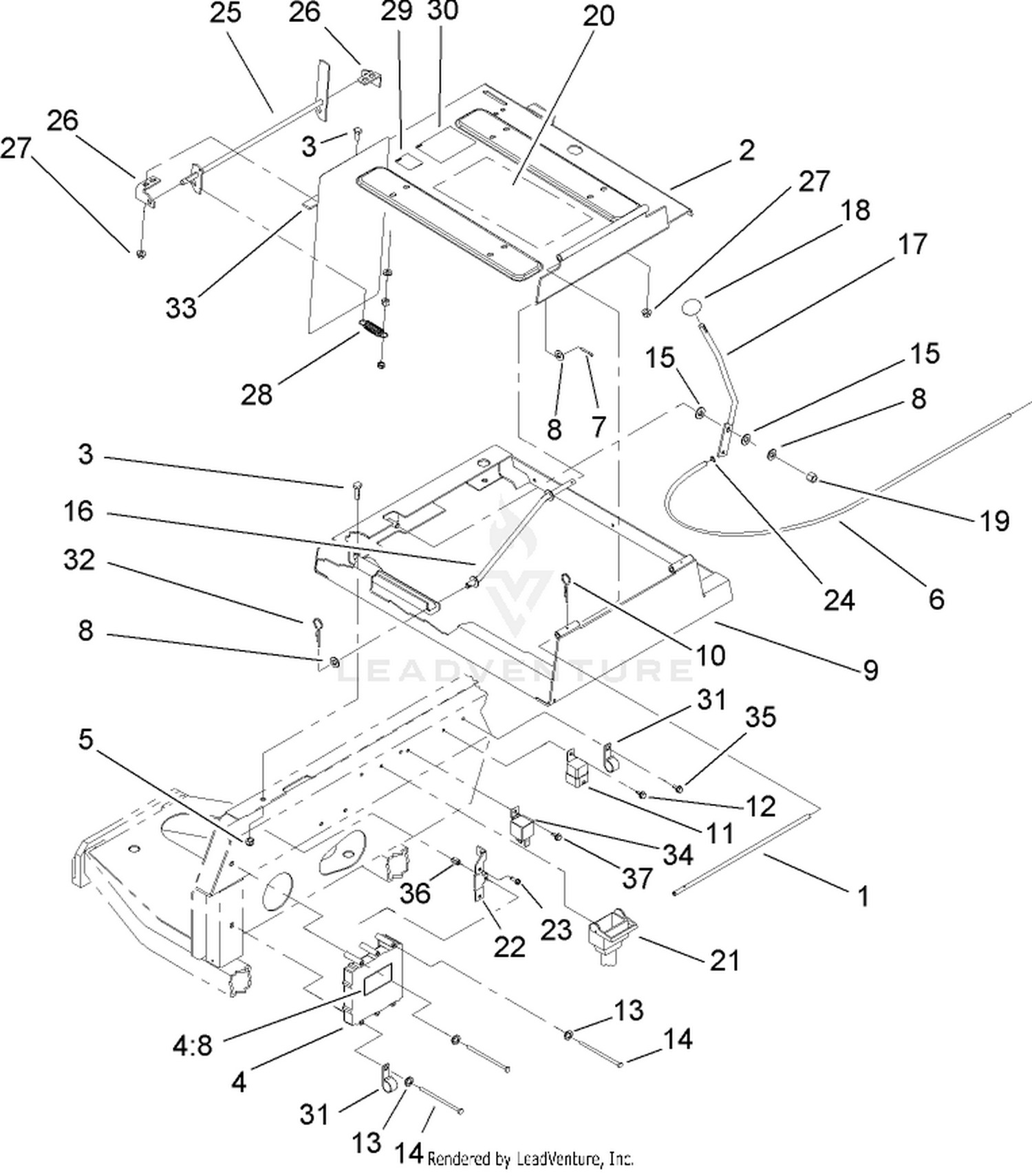 Seat Frame and Throttle Assembly