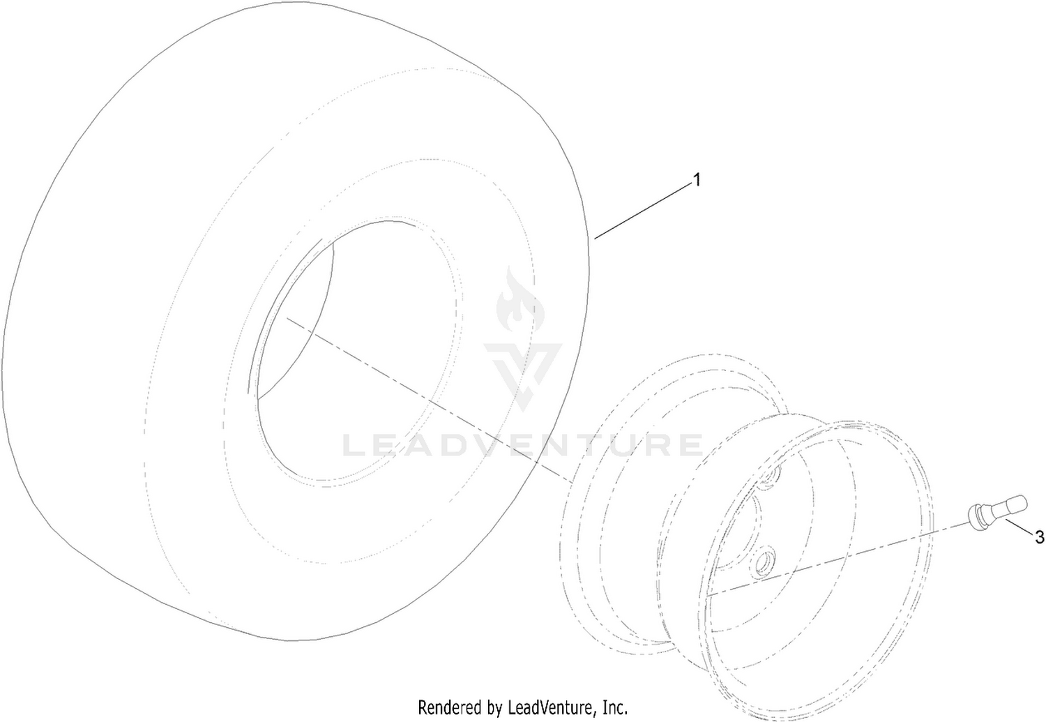 2 Ply Wheel and Tire Assembly No. 131-3671