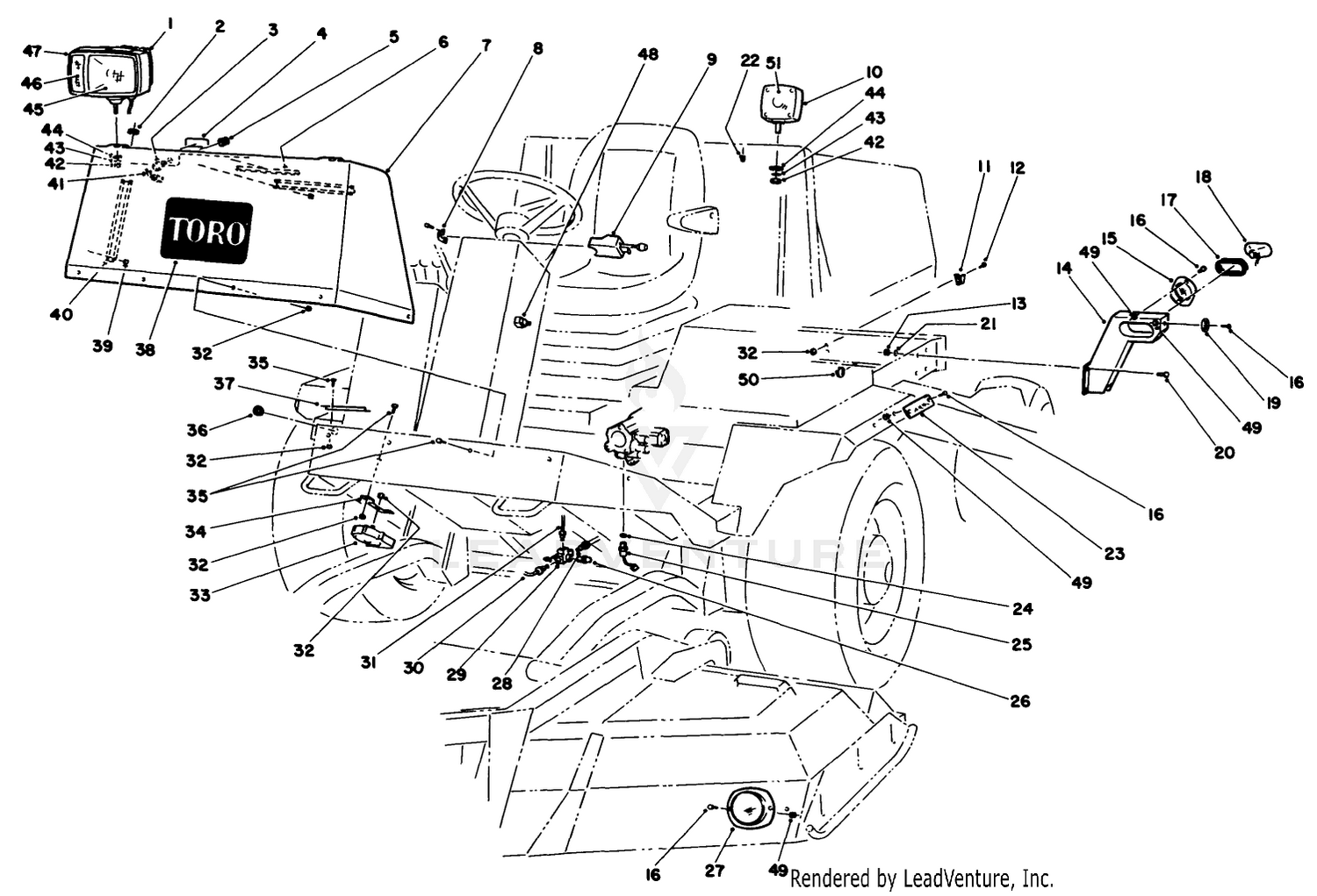 Road Light Kit Model No. 30585 (optional) Chassis Components