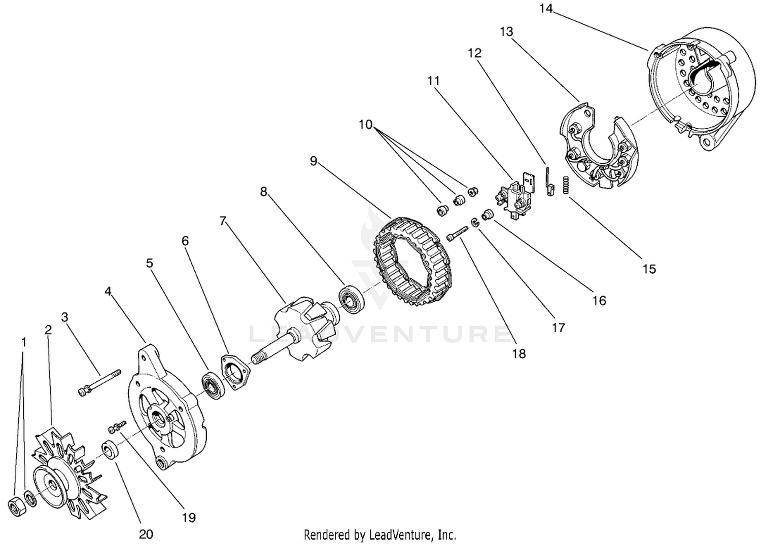 Alternator Assembly No. 43-0390