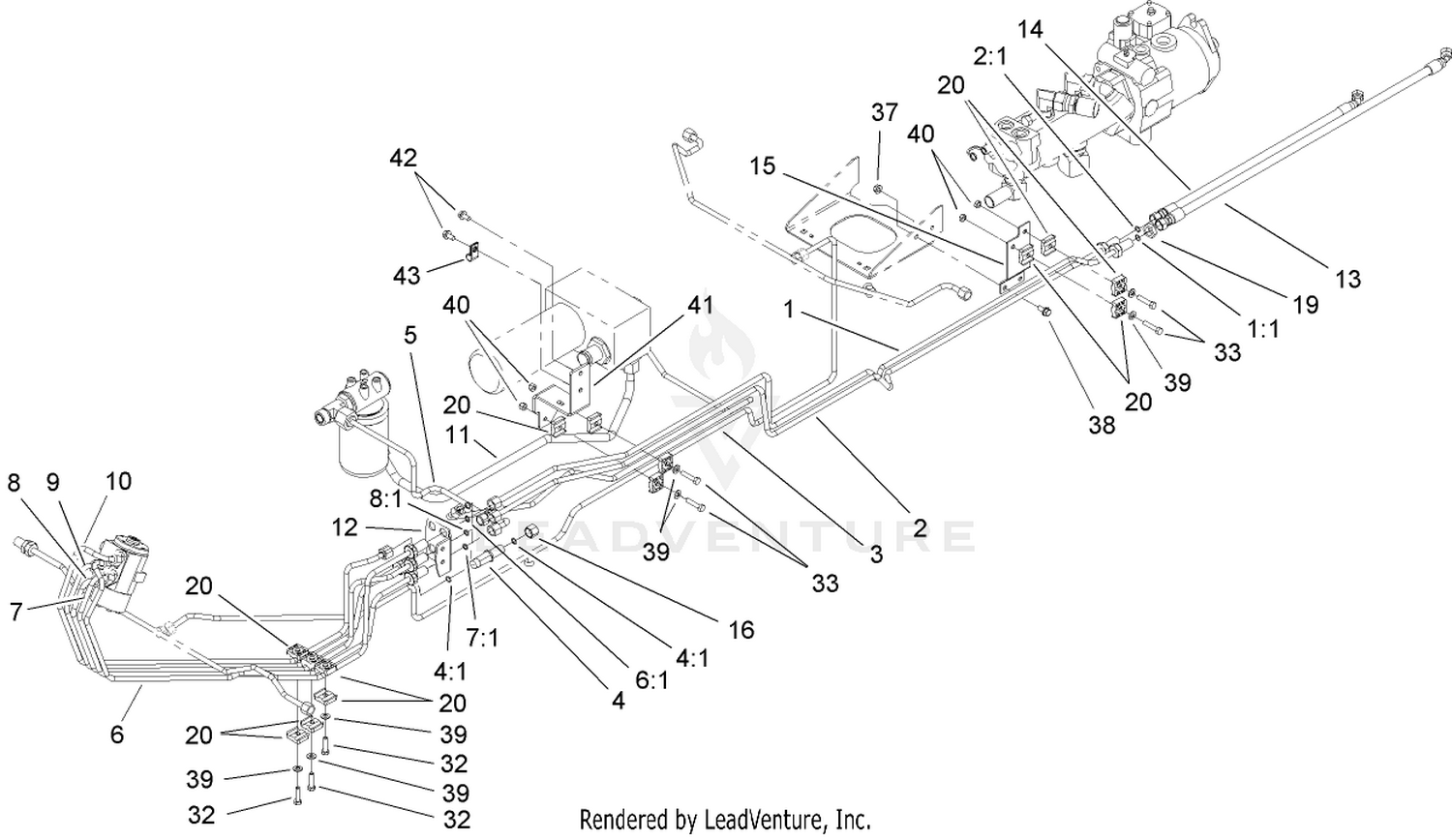 Hydraulic Steering Line Assembly
