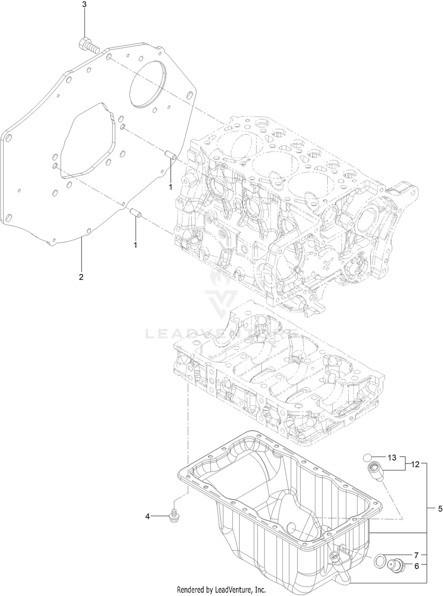 Mounting Flange and Oil Sump Assembly