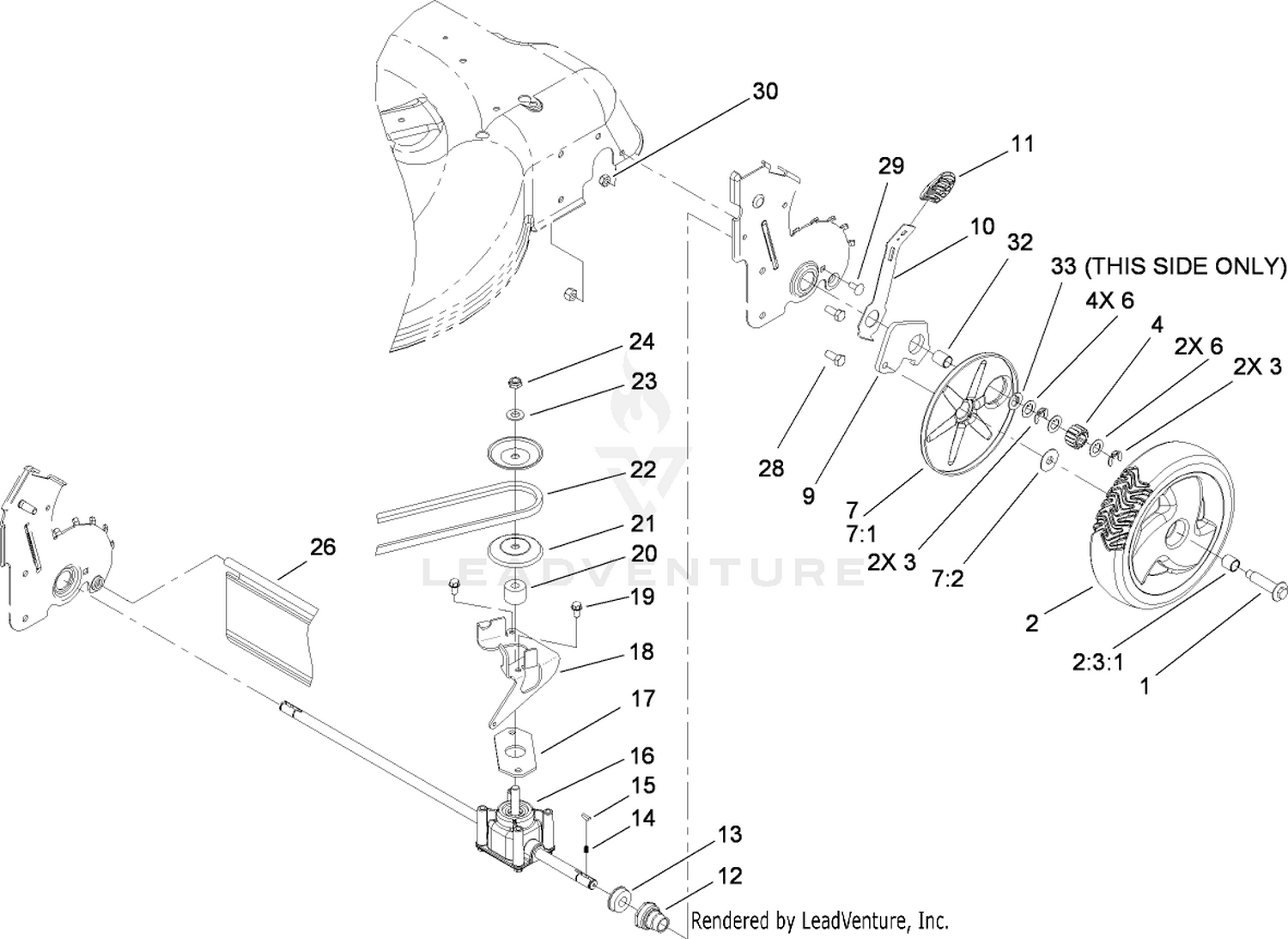 Rear Axle and Transmission Assembly