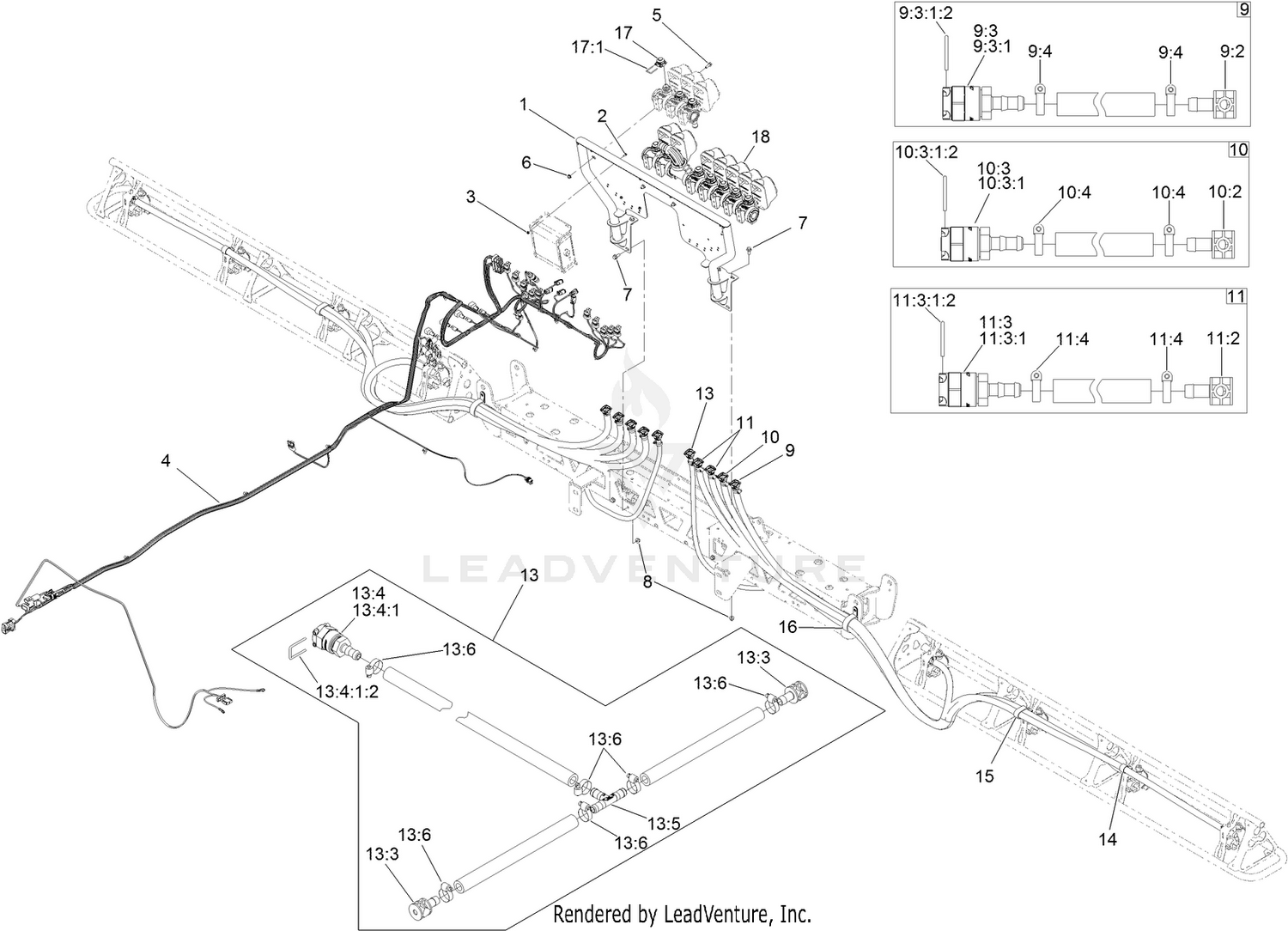 GPS Section Valve, Plumbing and  Wiring Harness Assembly