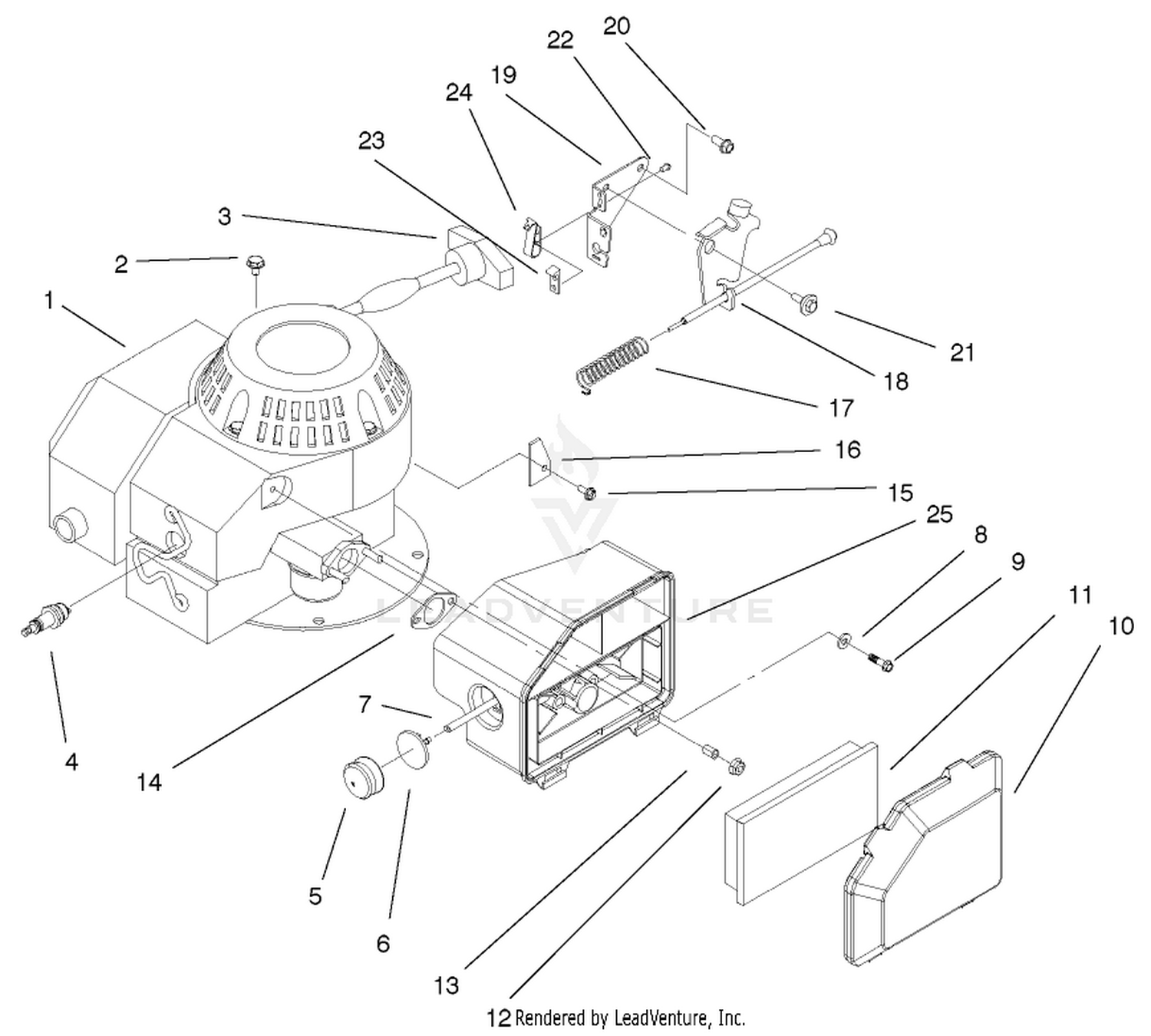 Engine And Air Filer Assembly
