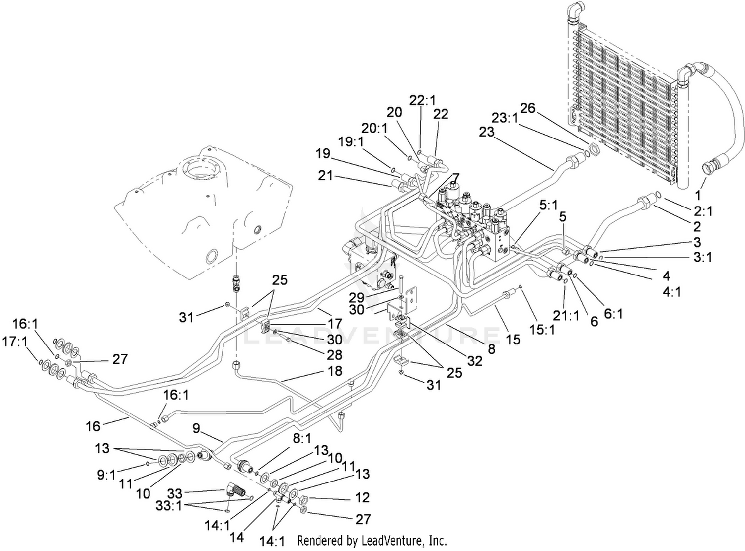 Mow Hydraulic Line Assembly