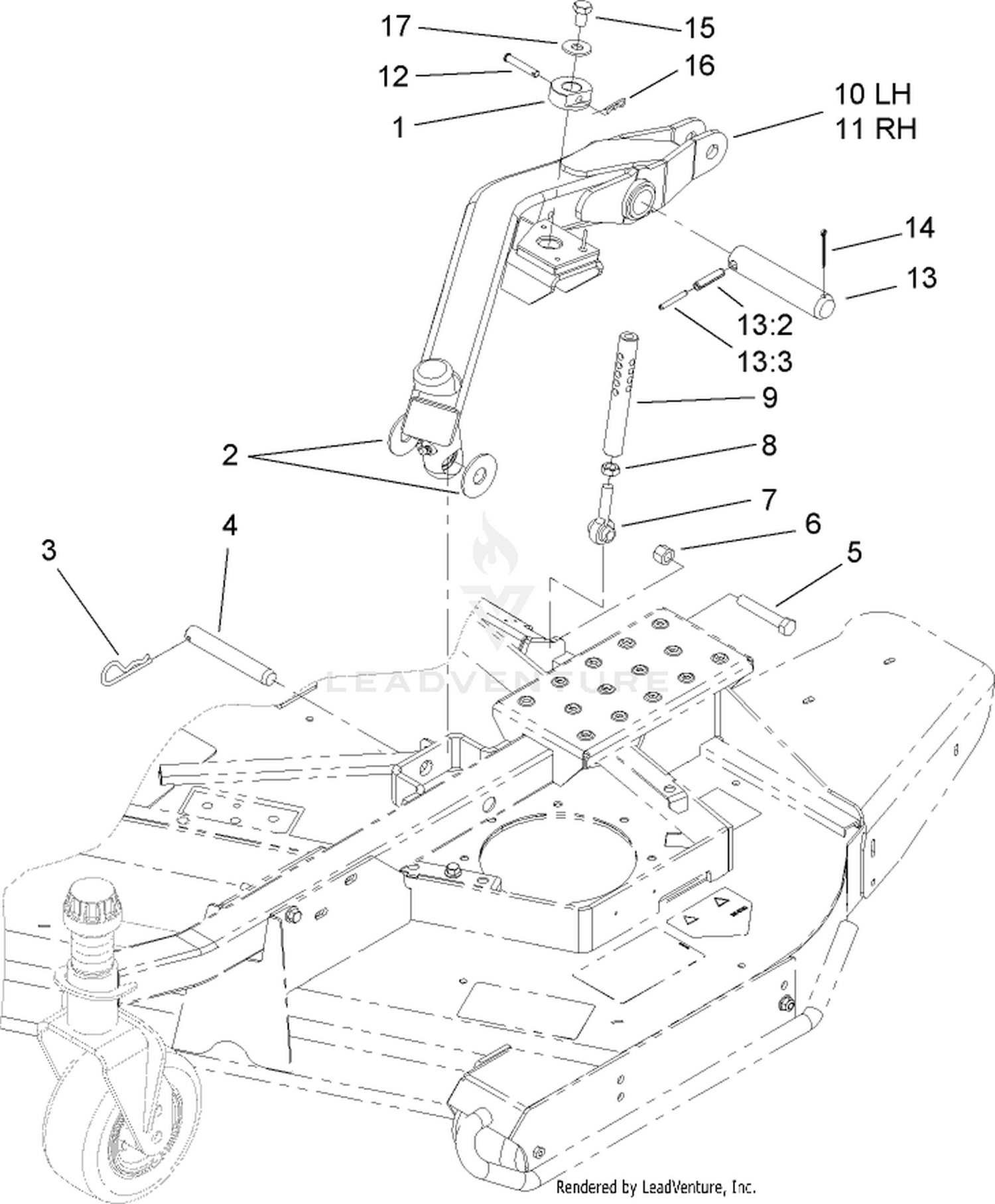 Lift Arm and Rear Height-of-Cut Assembly