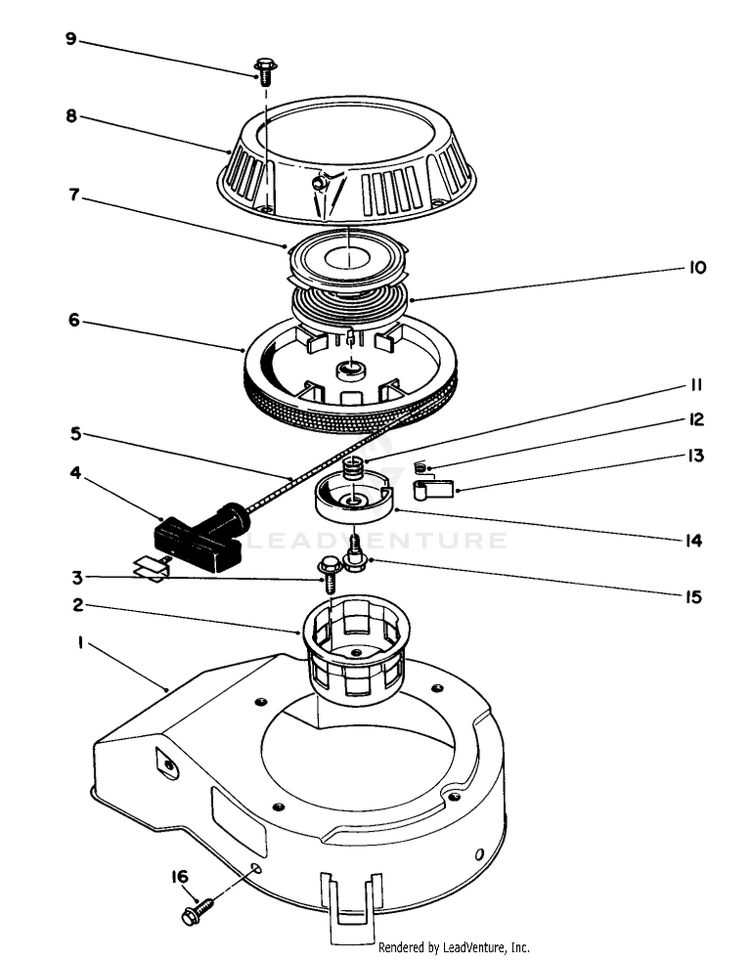 Recoil Assembly (engine Model No. 47pm1-2)(serial No. 2000001-2005000)