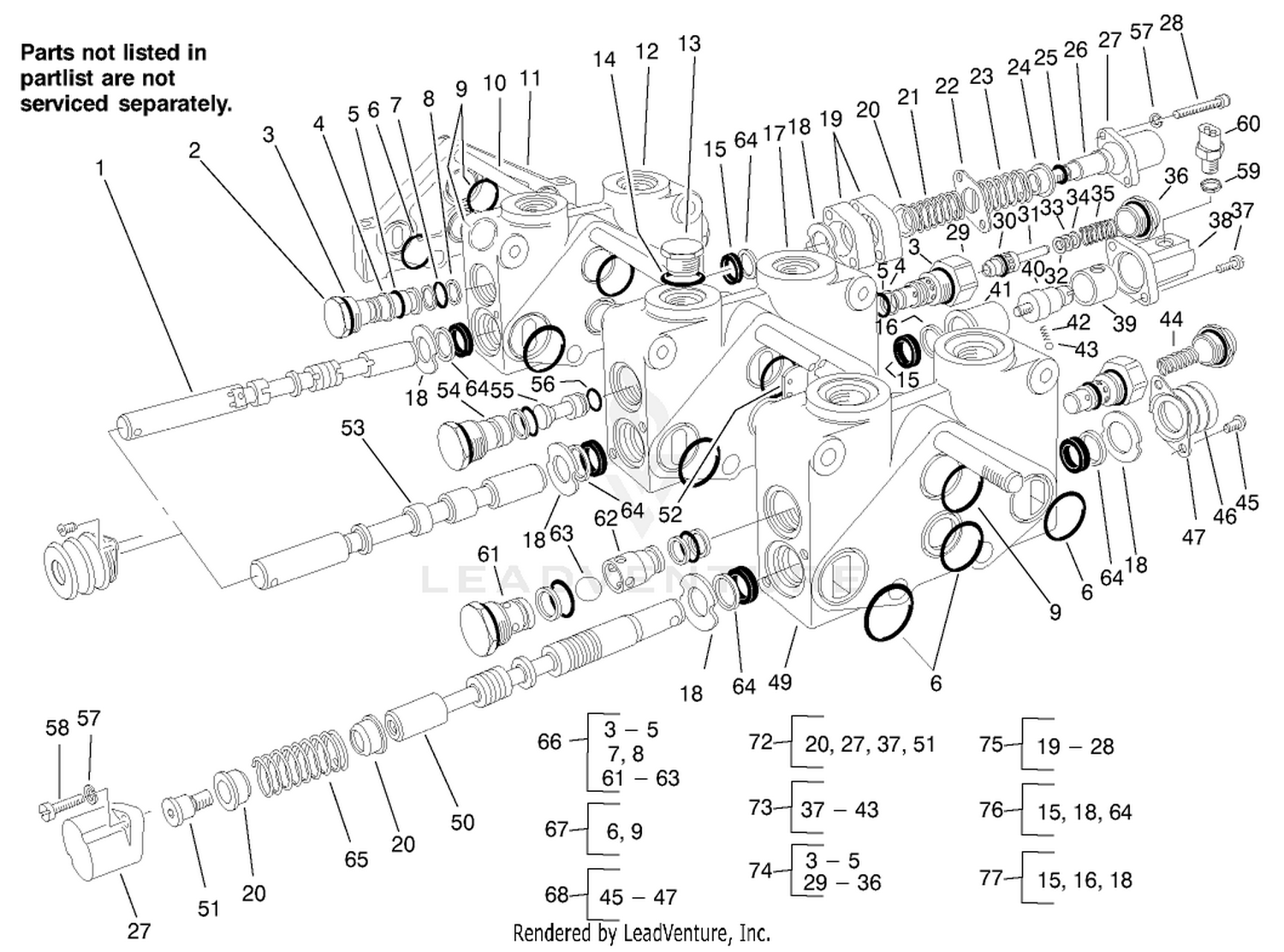 Control Valve Assembly No. 84-2203 (sections 3 Thru 5)