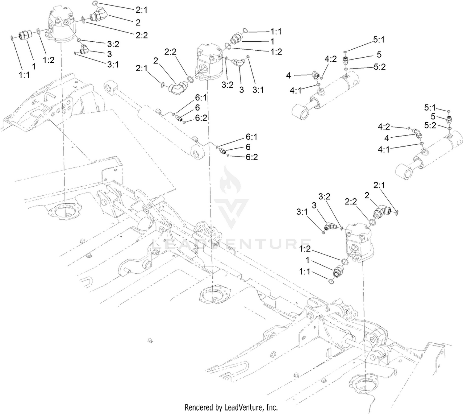 Front Deck Hydraulic Fitting Assembly