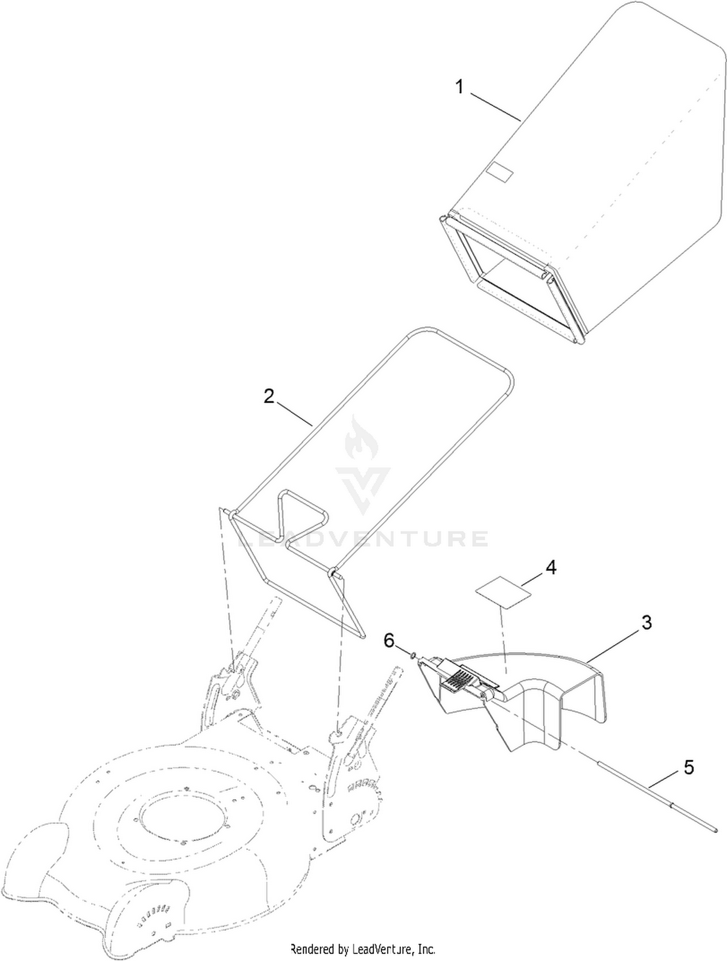 Bag and Rear Deflector Assembly