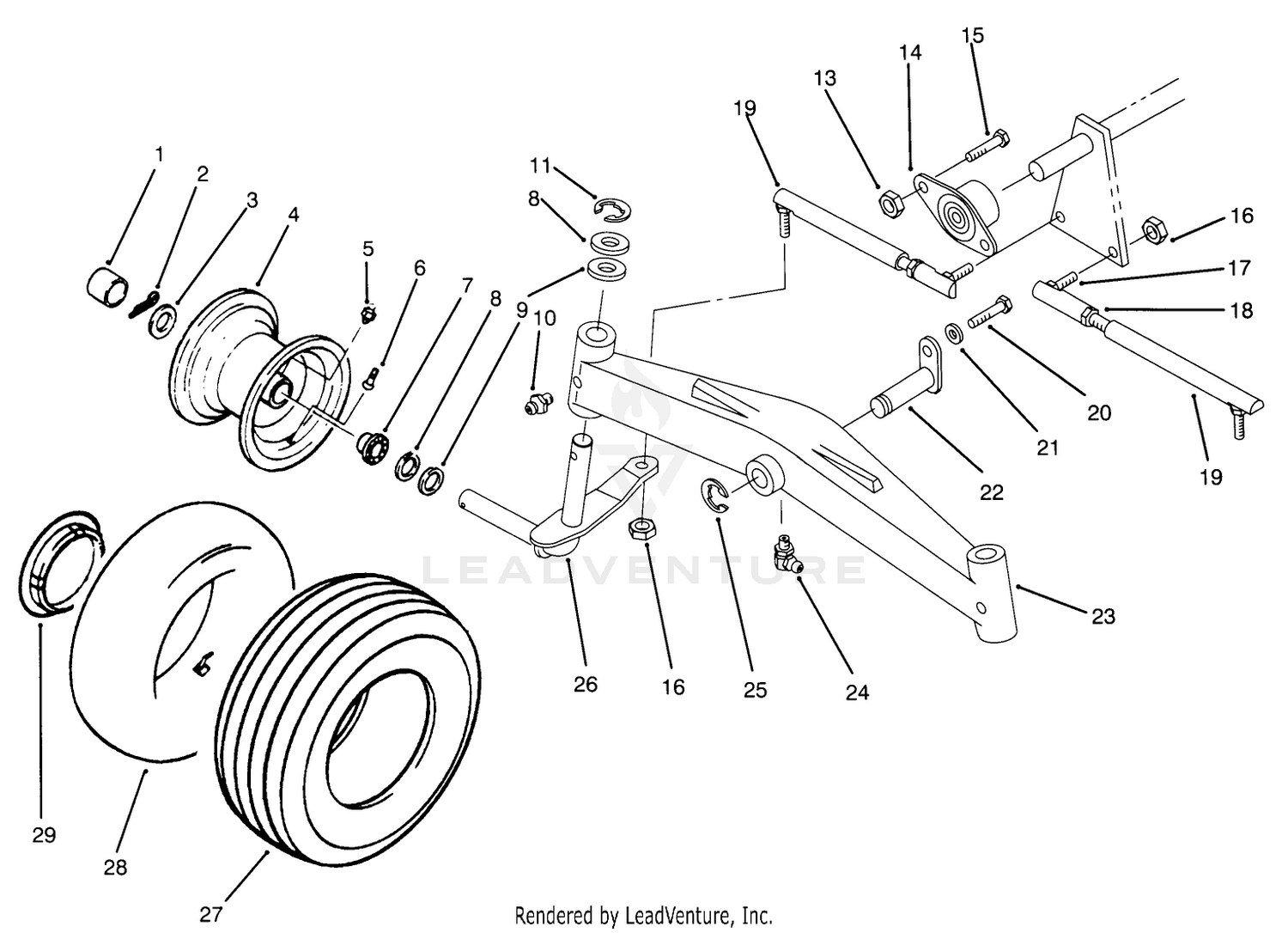 Front Axle And Wheel Assembly