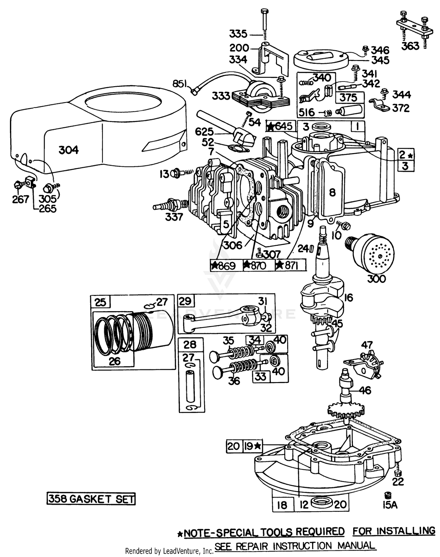 Briggs  Stratton Engine Model No. 92908-2059-01, Briggs  Stratton Engine Model No. 93508-0198-01, 21" Hand