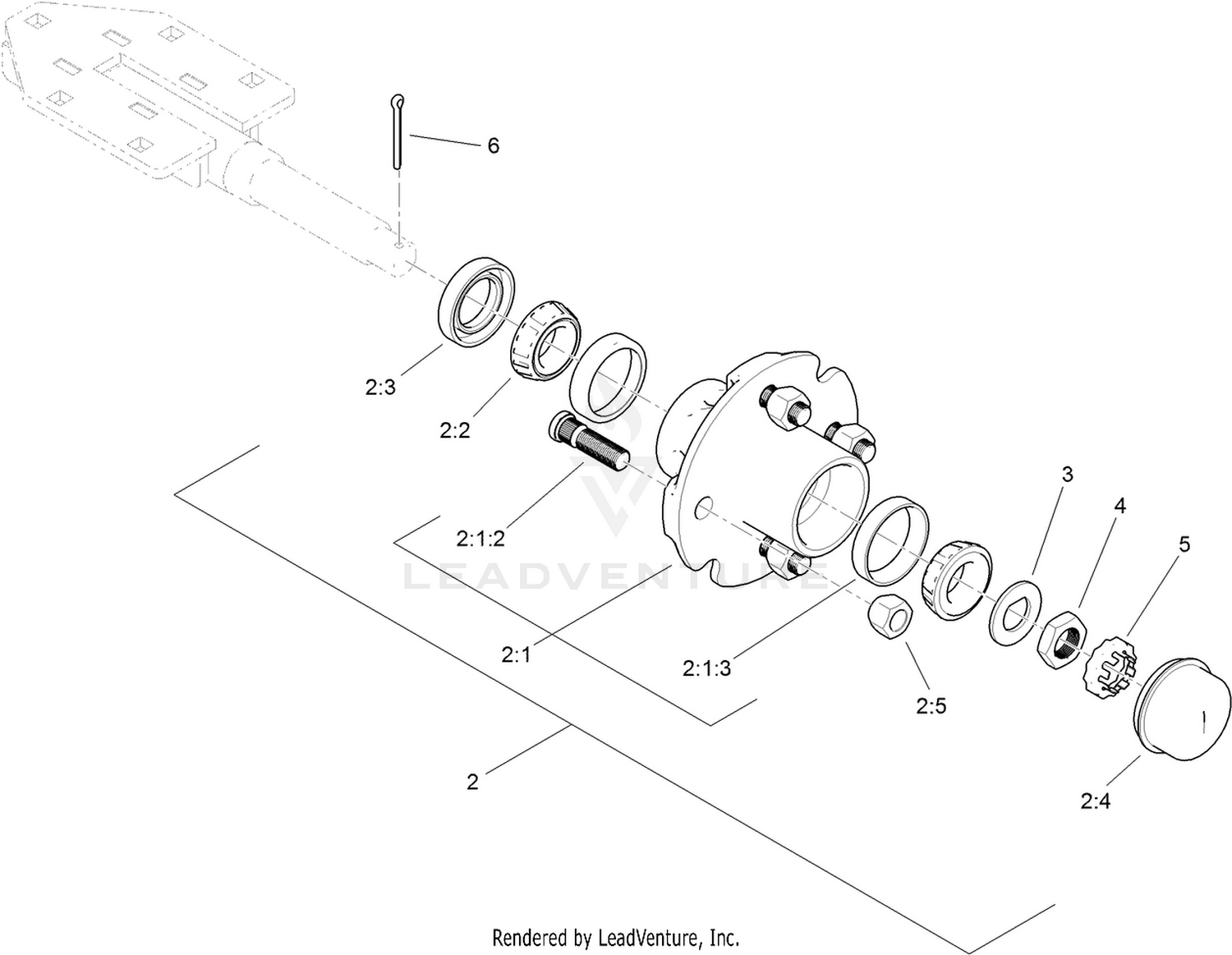 Hub and Axle Assembly No. 117-8255